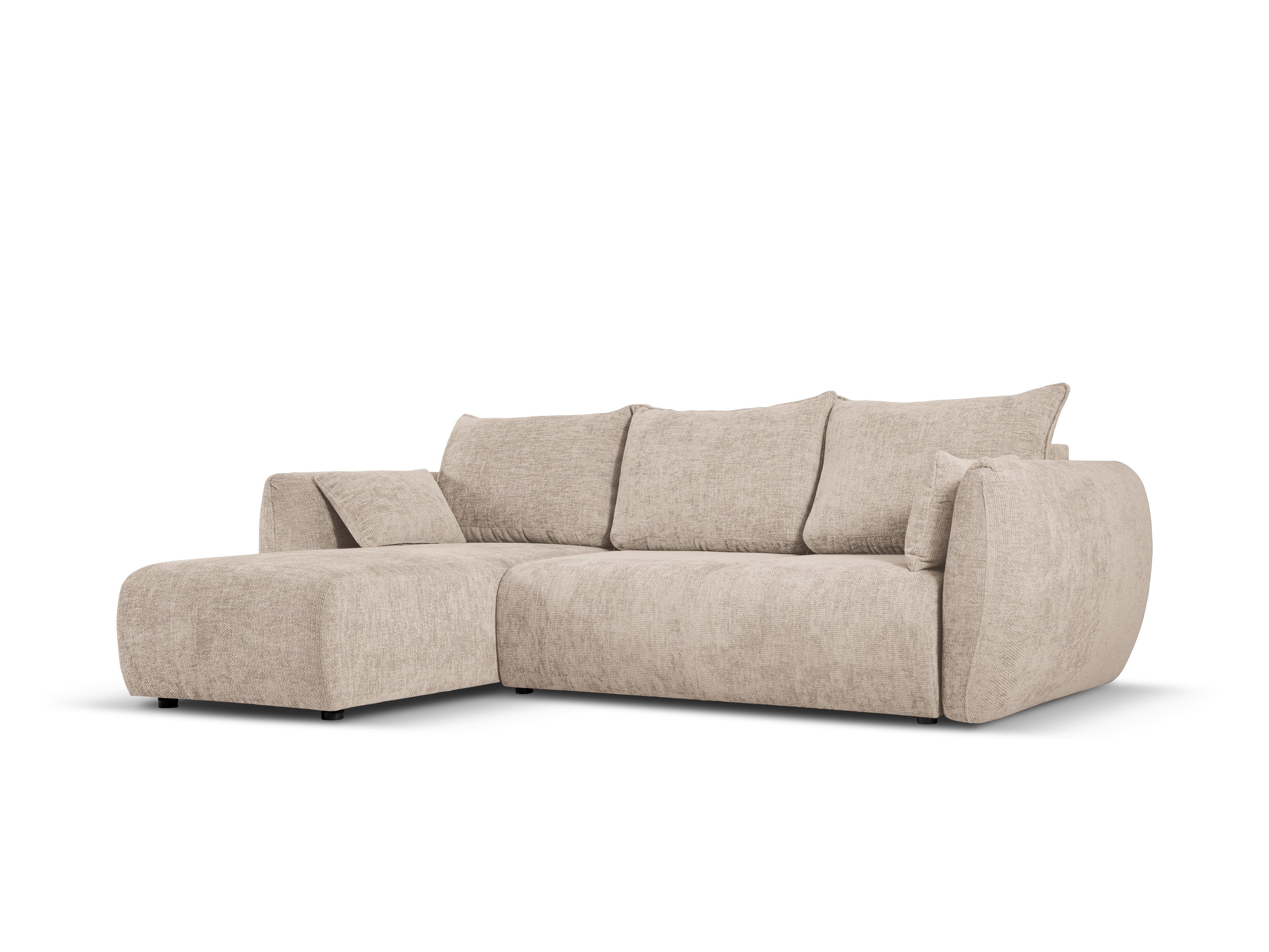 Narożnik lewostronny z funkcją spania MATERA beżowy szenil Cosmopolitan Design Eye on Design
