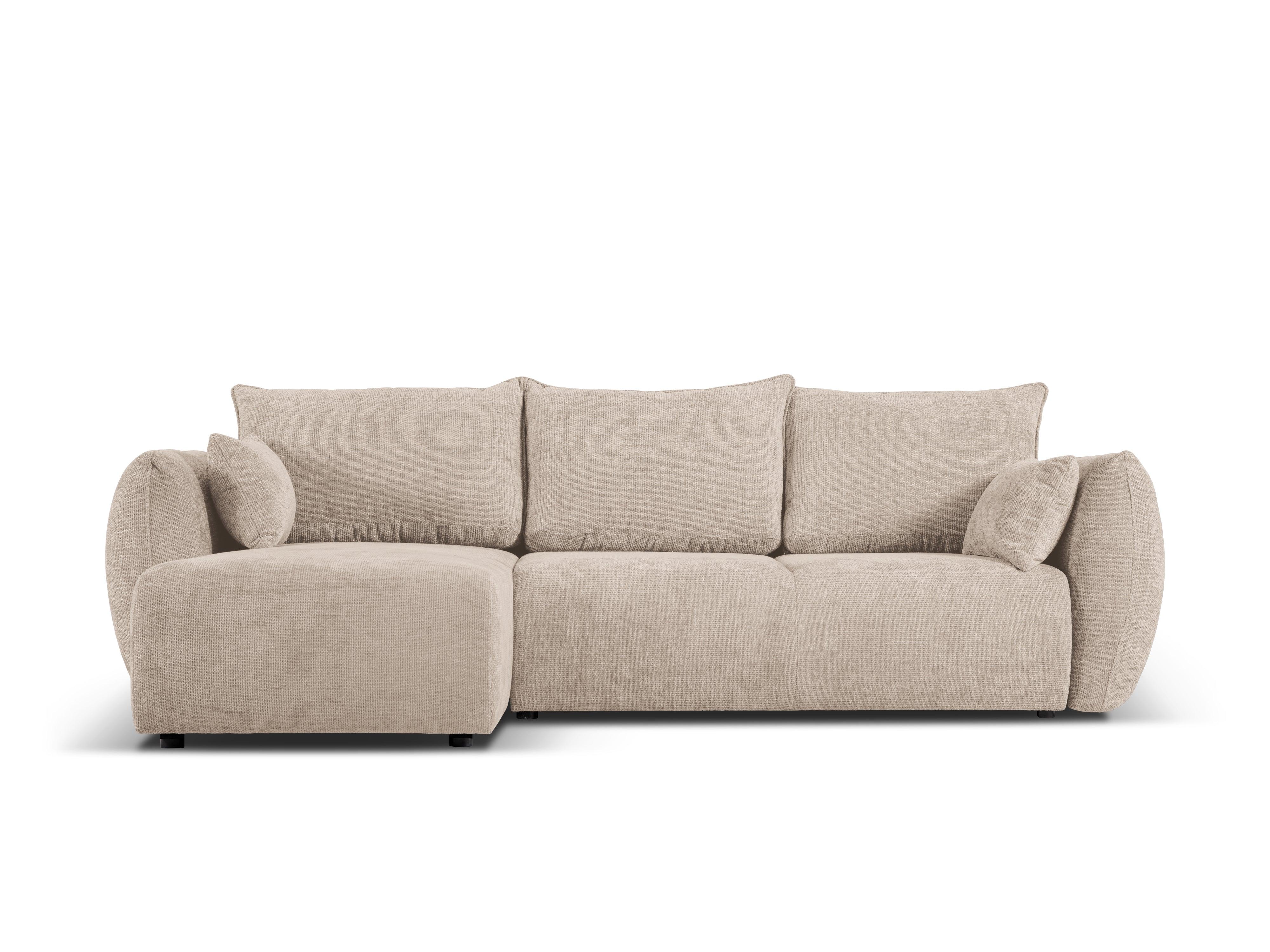 Narożnik lewostronny z funkcją spania MATERA beżowy szenil Cosmopolitan Design Eye on Design