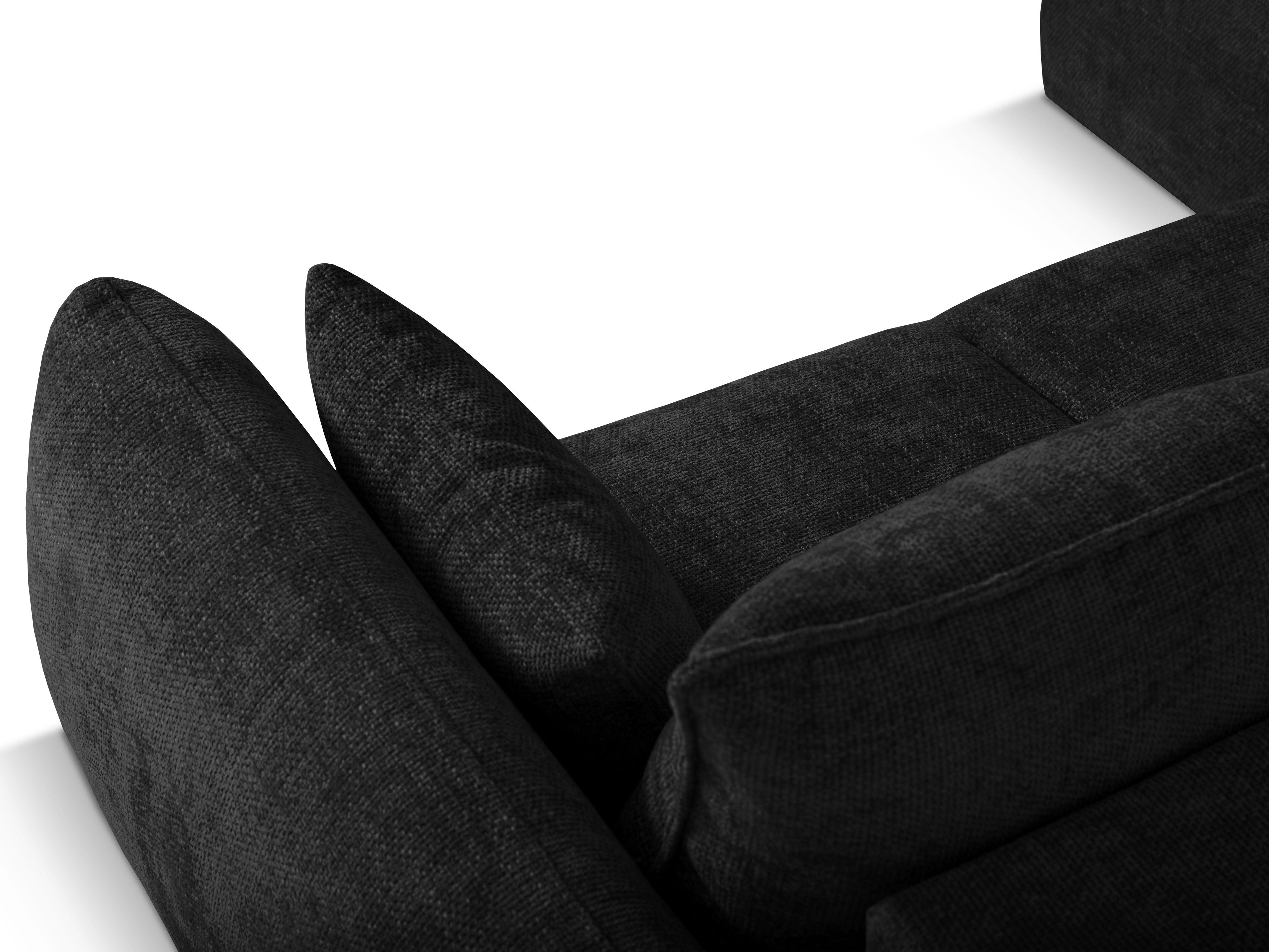 Narożnik lewostronny z funkcją spania MATERA czarny szenil Cosmopolitan Design Eye on Design