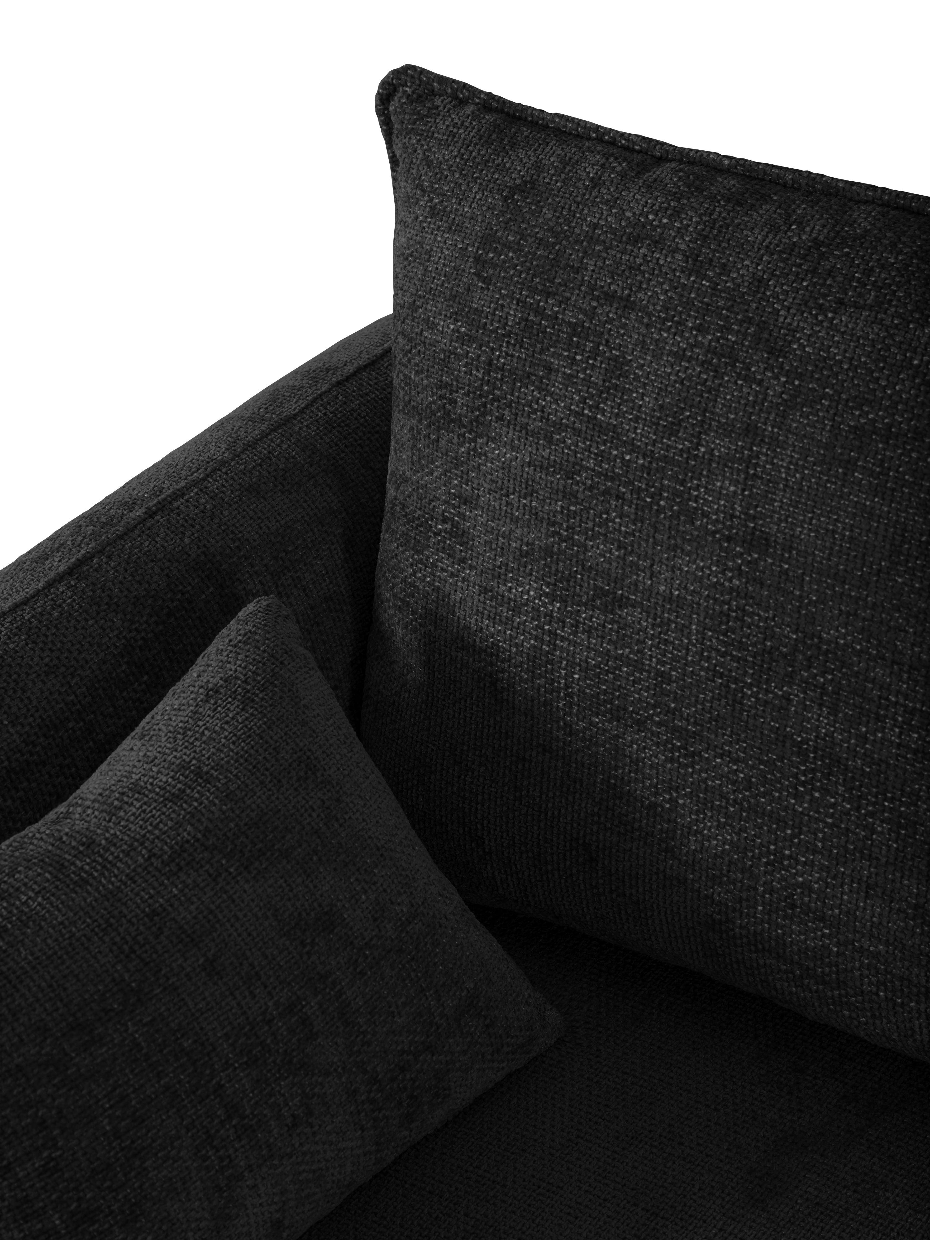 Narożnik lewostronny z funkcją spania MATERA czarny szenil Cosmopolitan Design Eye on Design