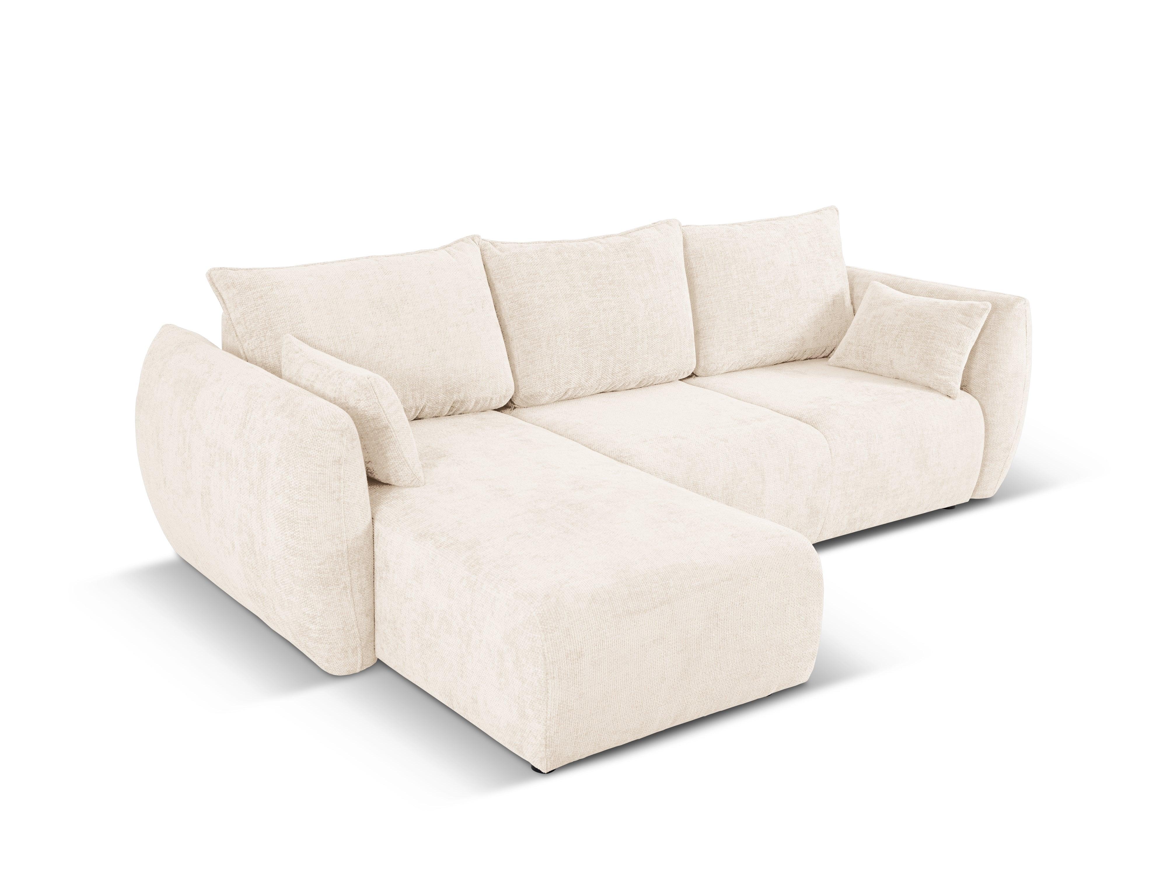 Narożnik lewostronny z funkcją spania MATERA jasnobeżowy szenil Cosmopolitan Design Eye on Design