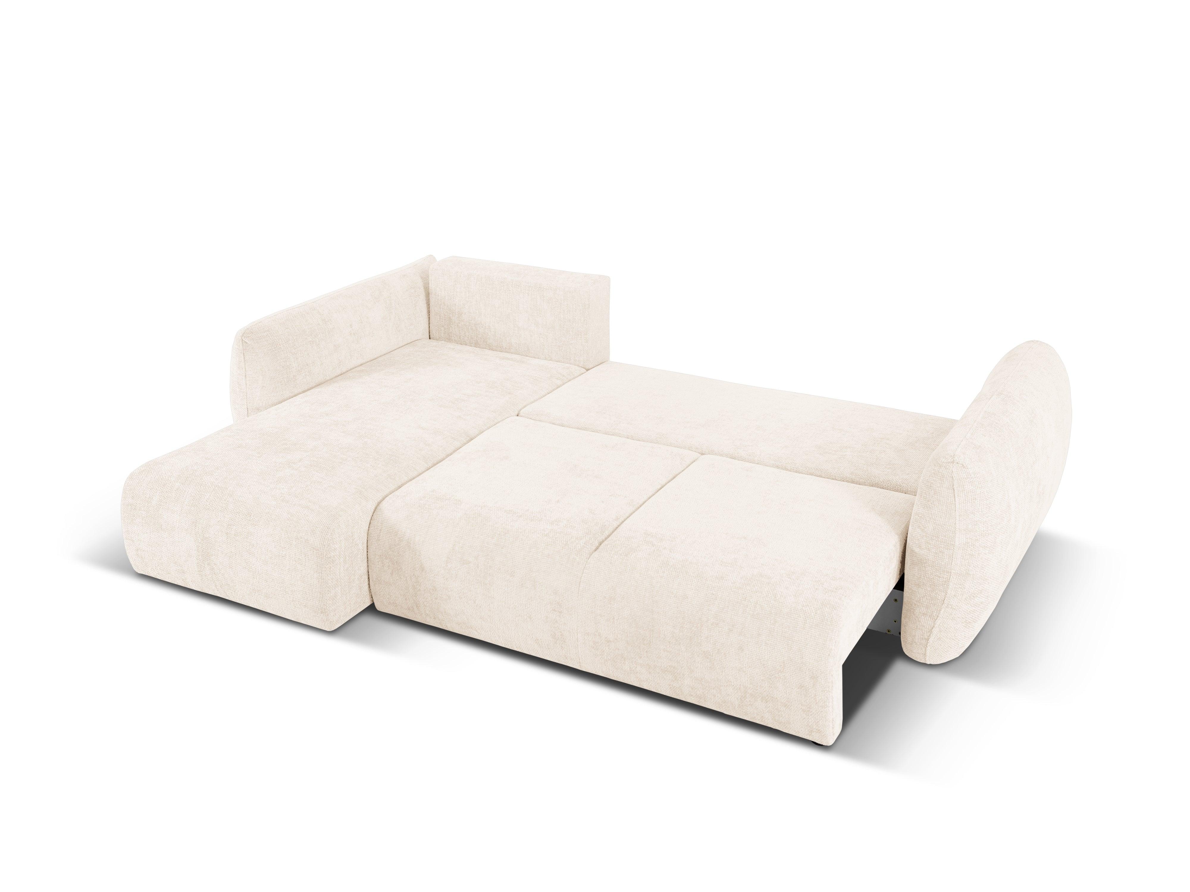 Narożnik lewostronny z funkcją spania MATERA jasnobeżowy szenil Cosmopolitan Design Eye on Design