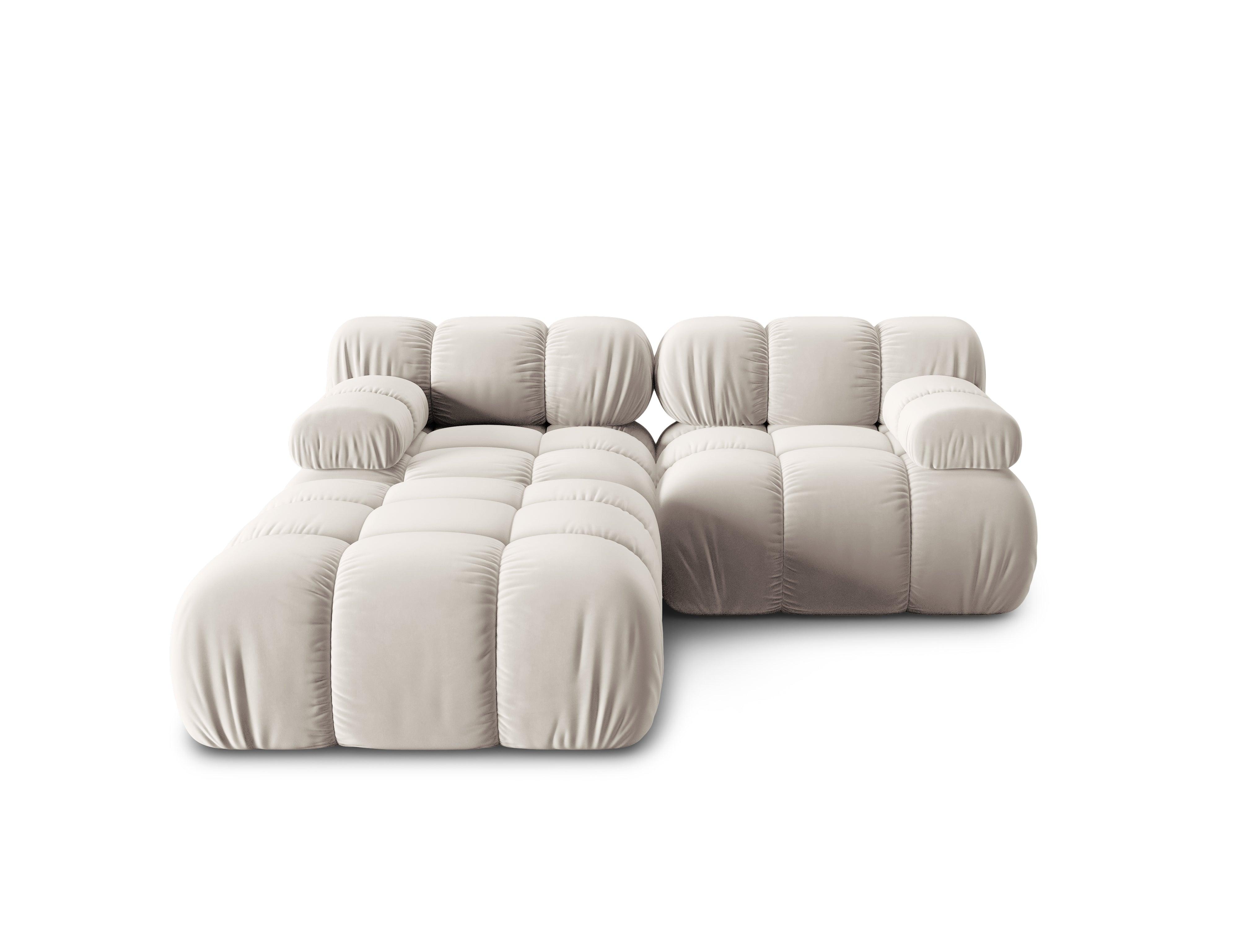 Narożnik modułowy aksamitny 3-osobowy TROPEA jasnobeżowy Milo Casa Eye on Design