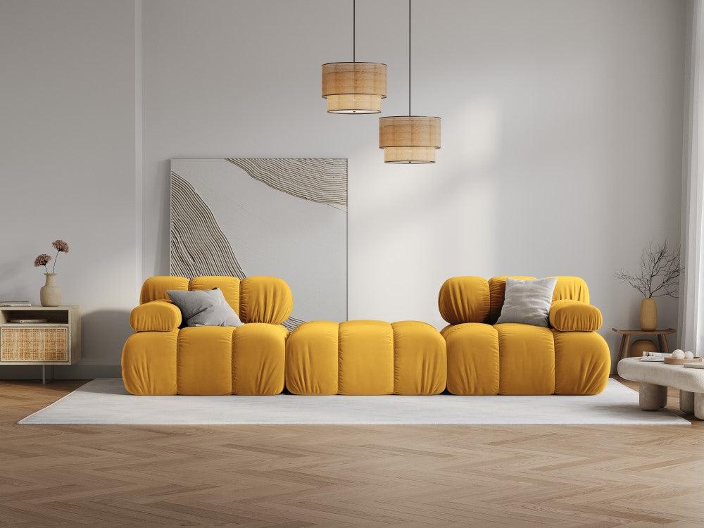 Narożnik modułowy aksamitny 3-osobowy TROPEA musztardowy Milo Casa Eye on Design