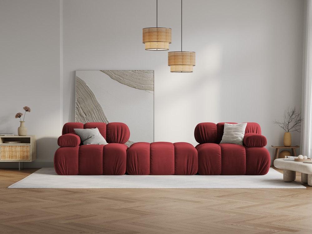 Narożnik modułowy aksamitny 3-osobowy TROPEA rubinowy Milo Casa Eye on Design