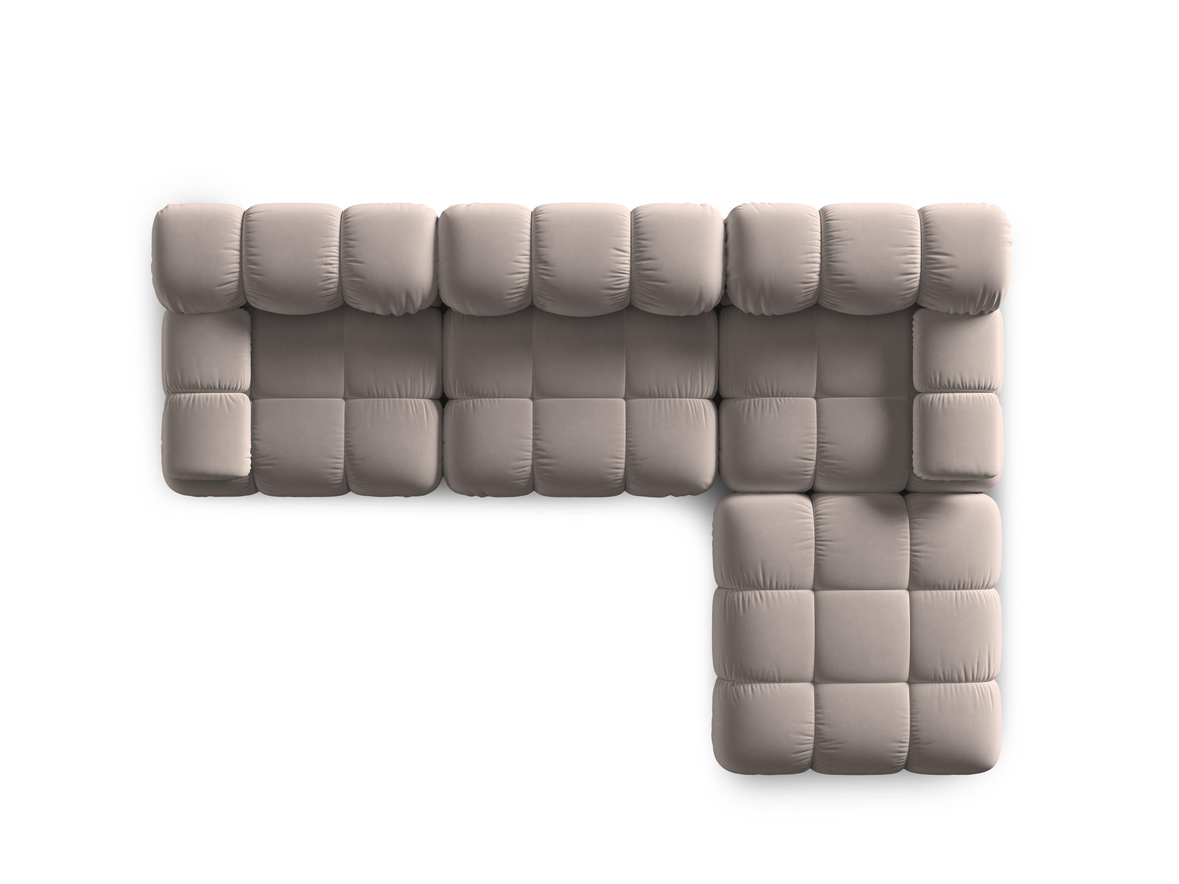 Narożnik modułowy aksamitny 4-osobowy TROPEA cappuccino Milo Casa Eye on Design