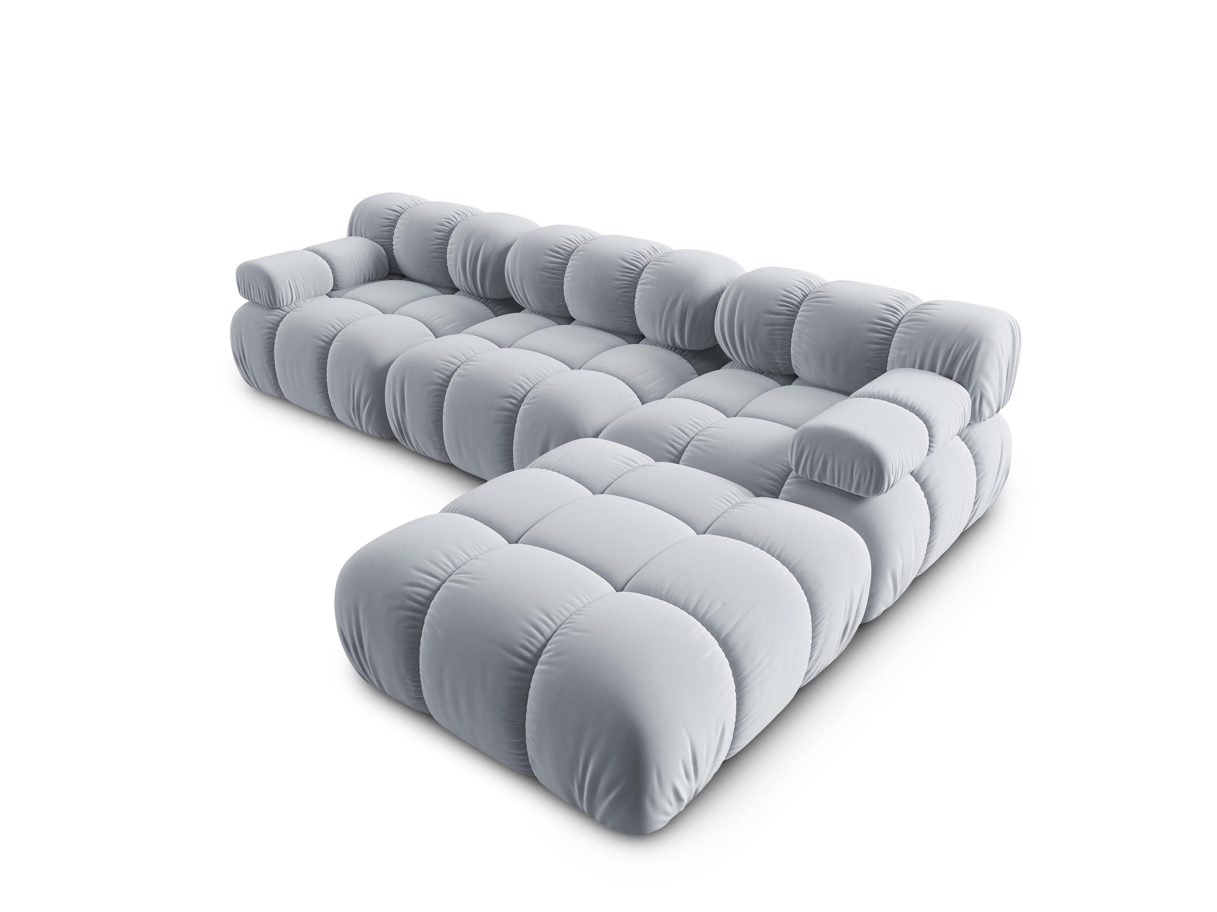 Narożnik modułowy aksamitny 4-osobowy TROPEA jasnoniebieski Milo Casa Eye on Design