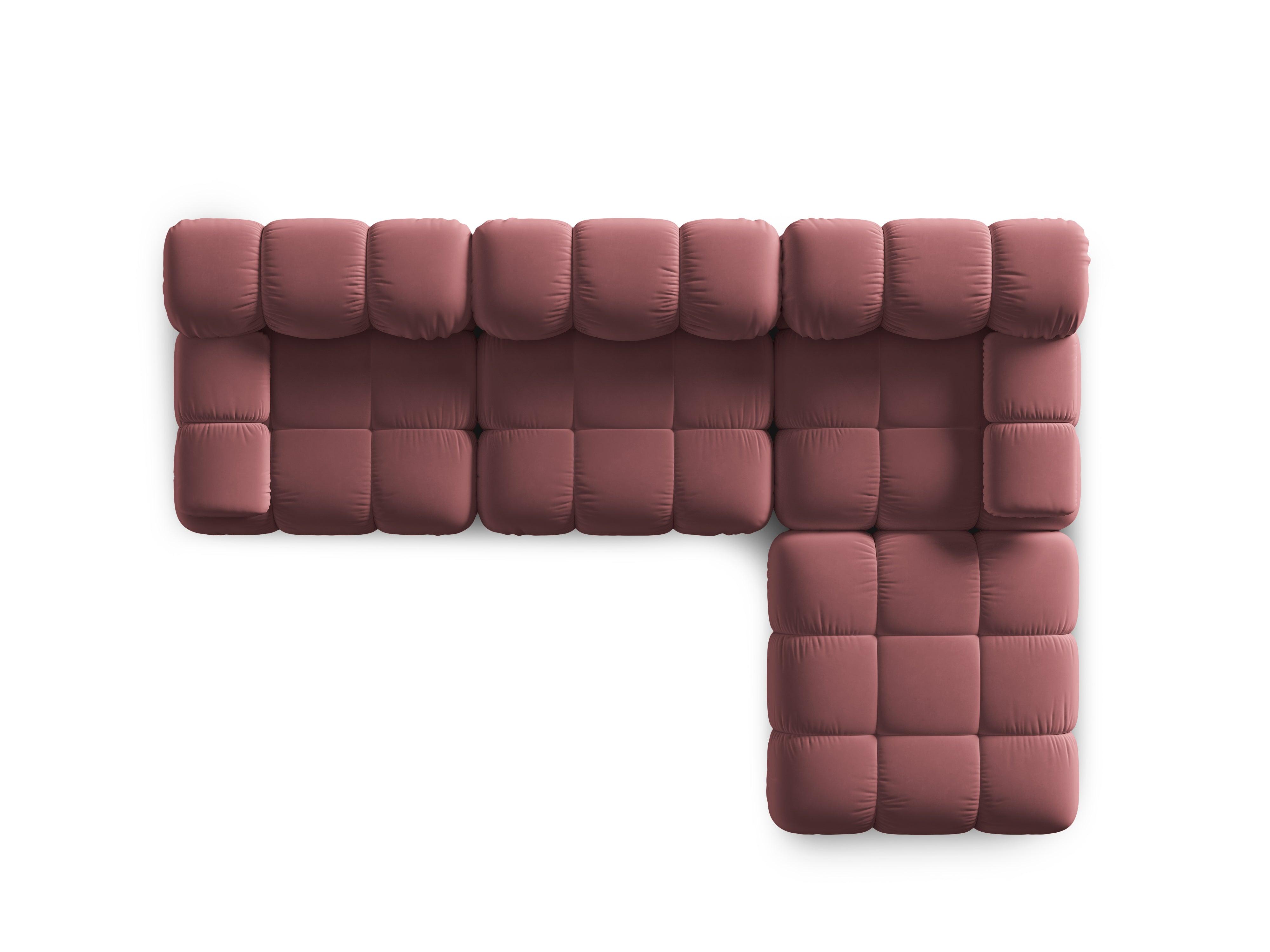Narożnik modułowy aksamitny 4-osobowy TROPEA różowy Milo Casa Eye on Design