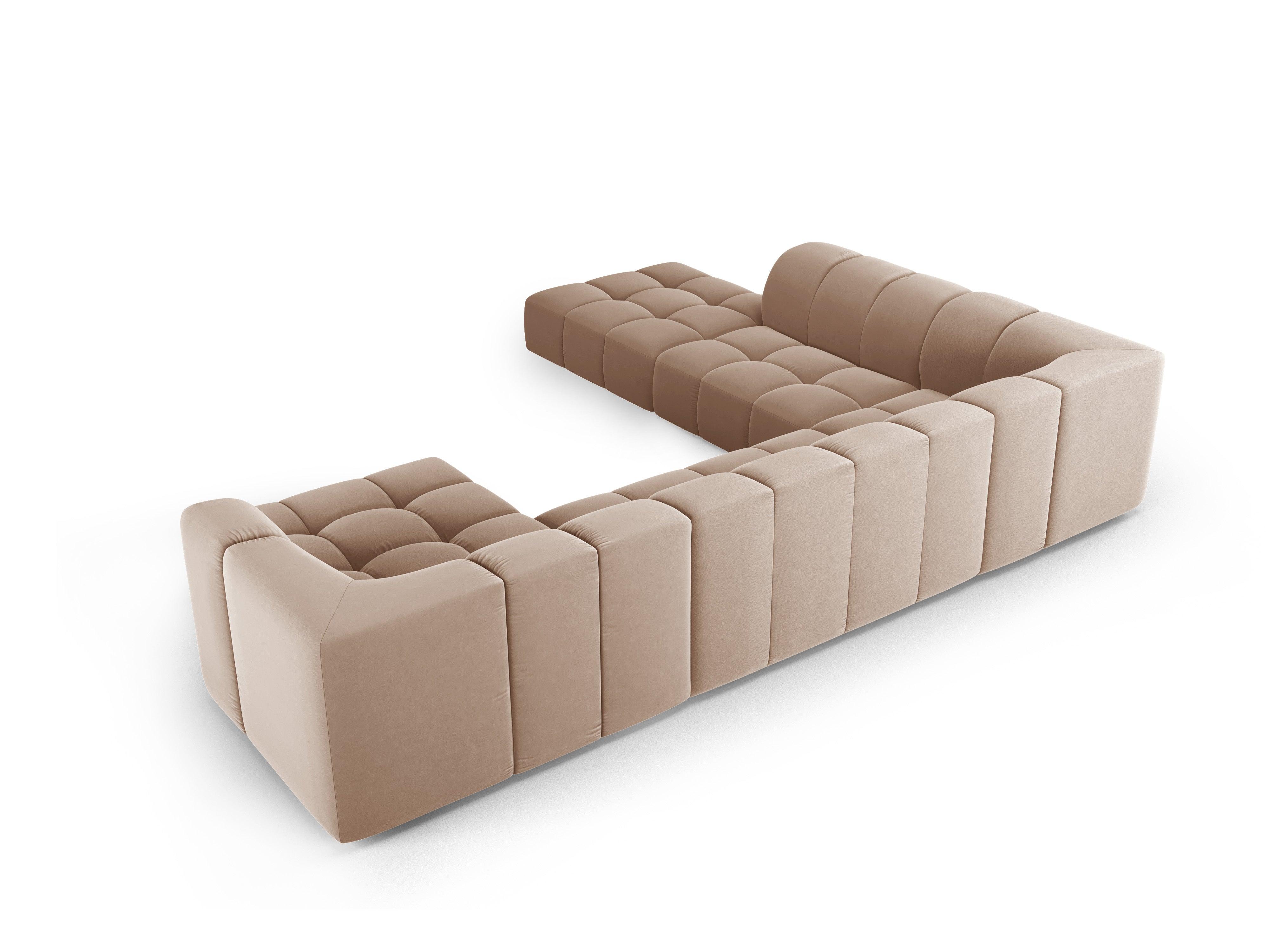 Narożnik panoramiczny aksamitny lewostronny FRANCESCA beżowy Milo Casa Eye on Design