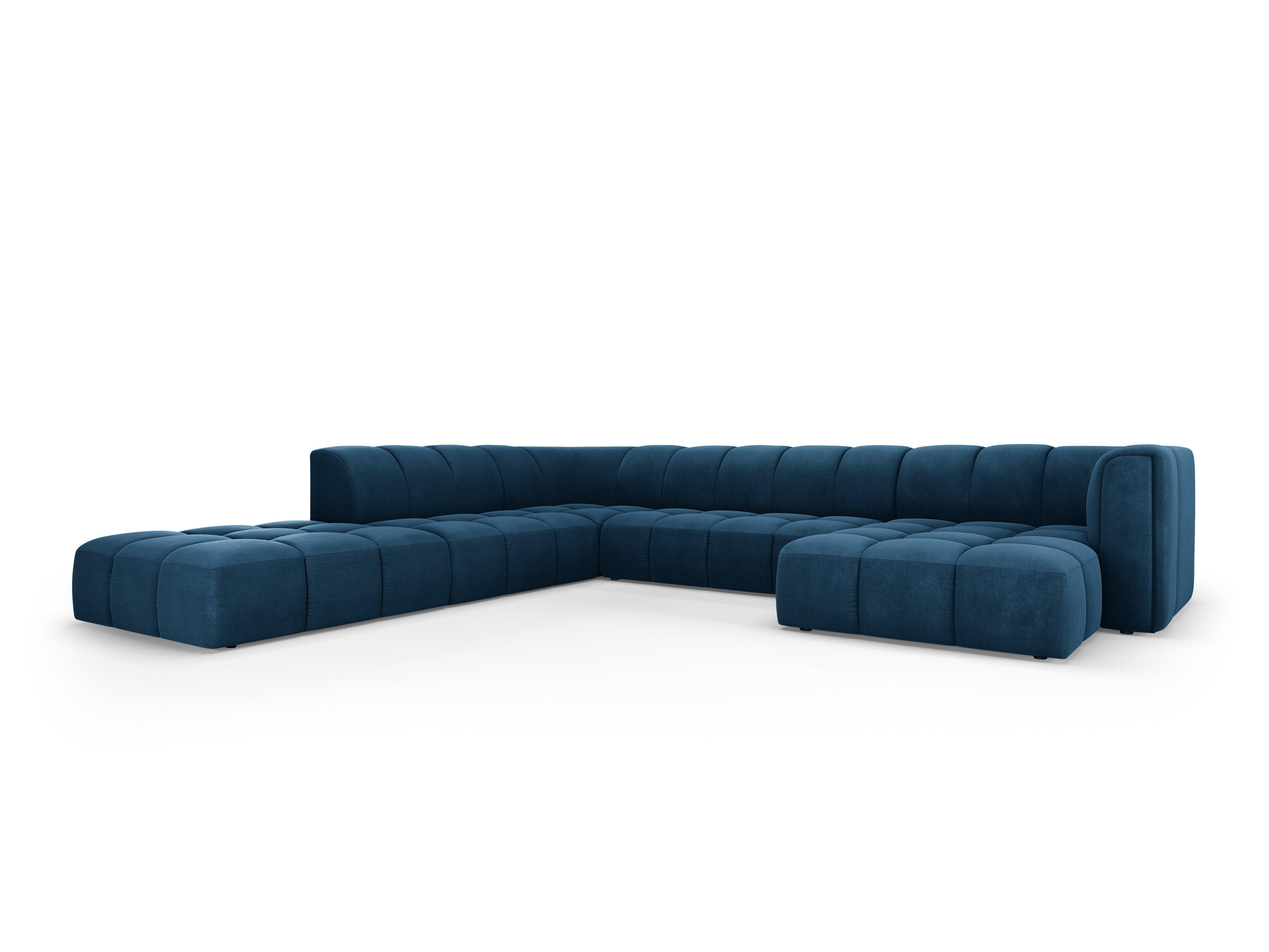 Narożnik panoramiczny lewostronny FRANCESCA granat królewski szenil Milo Casa Eye on Design