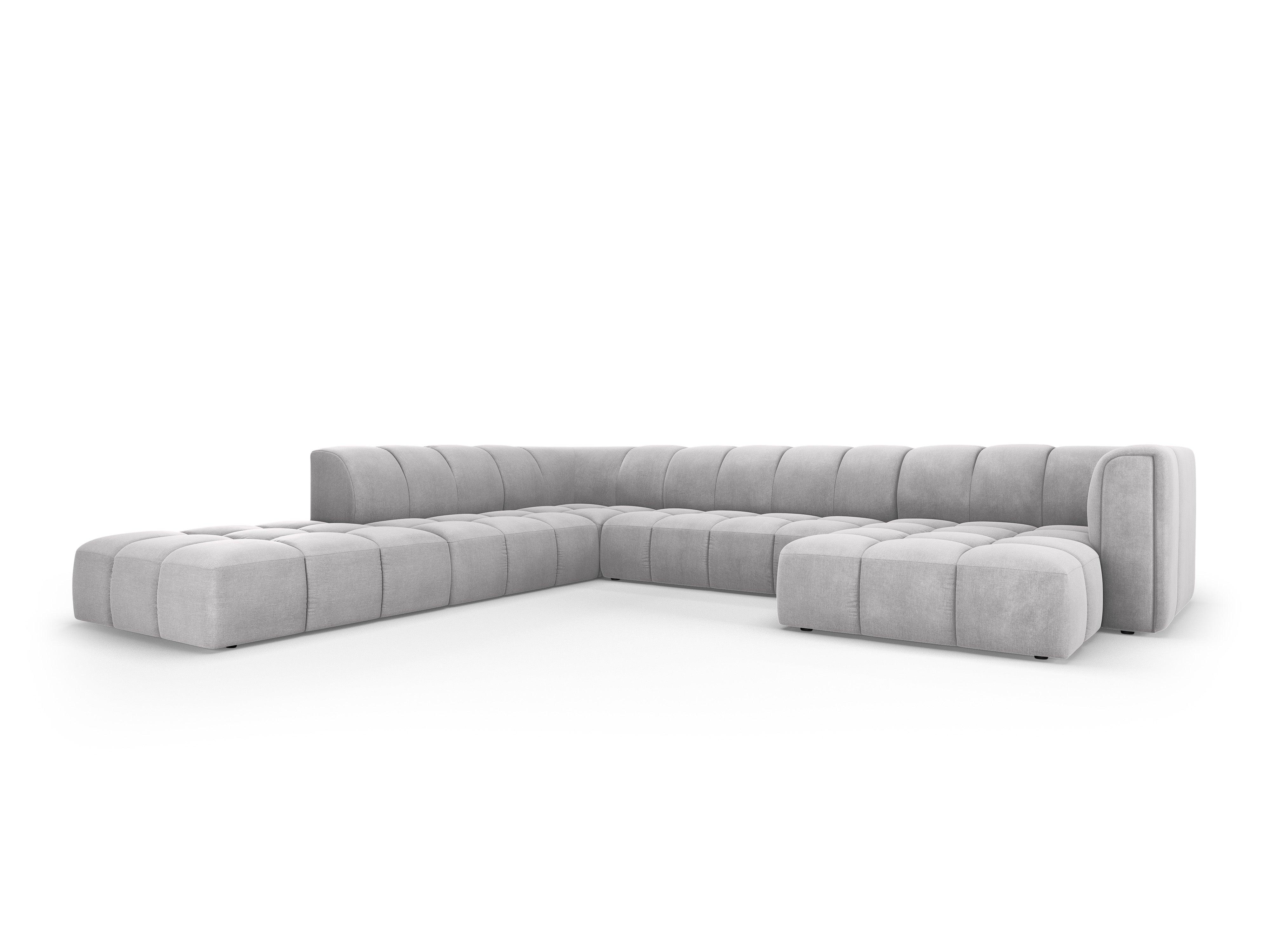 Narożnik panoramiczny lewostronny FRANCESCA jasnoszary szenil Milo Casa Eye on Design