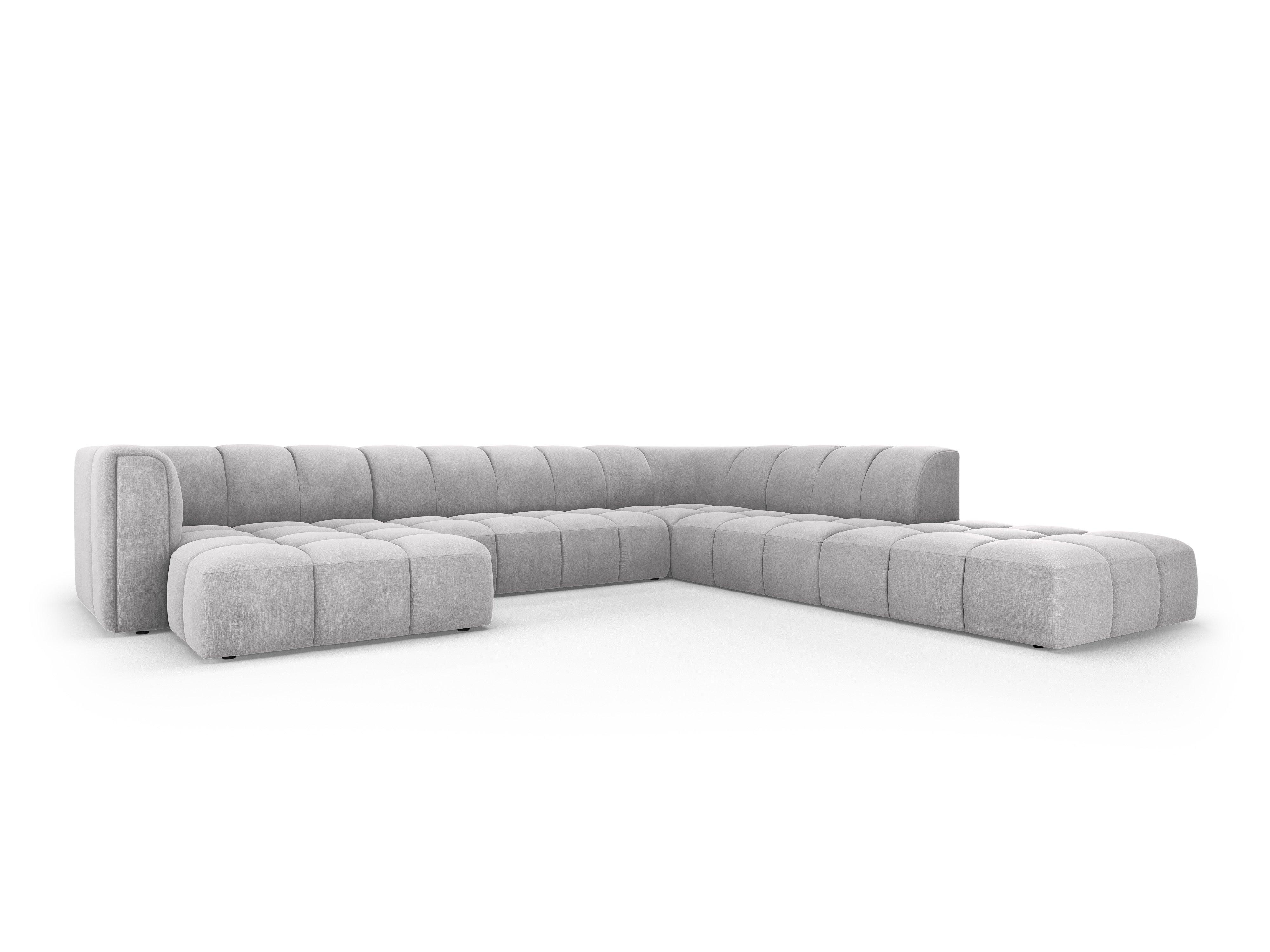 Narożnik panoramiczny prawostronny FRANCESCA jasnoszary szenil Milo Casa Eye on Design