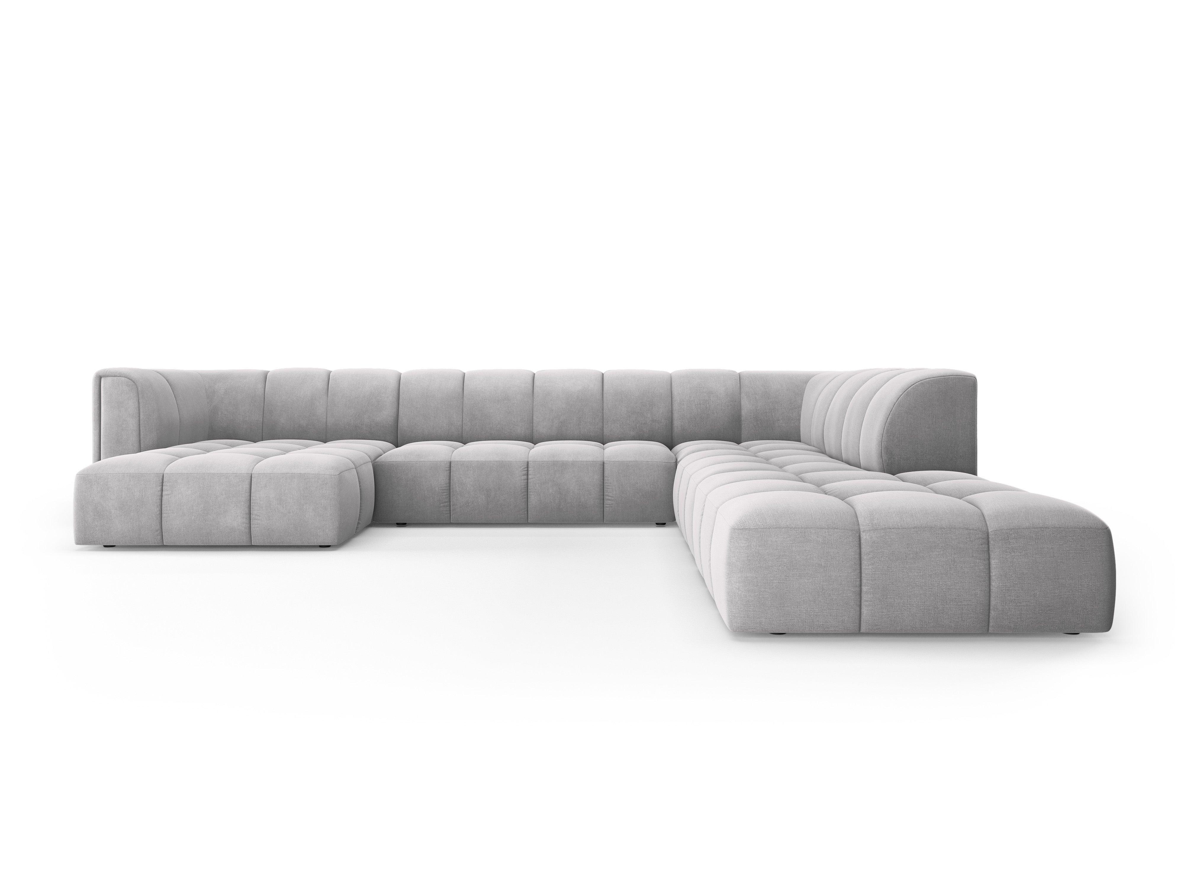 Narożnik panoramiczny prawostronny FRANCESCA jasnoszary szenil Milo Casa Eye on Design