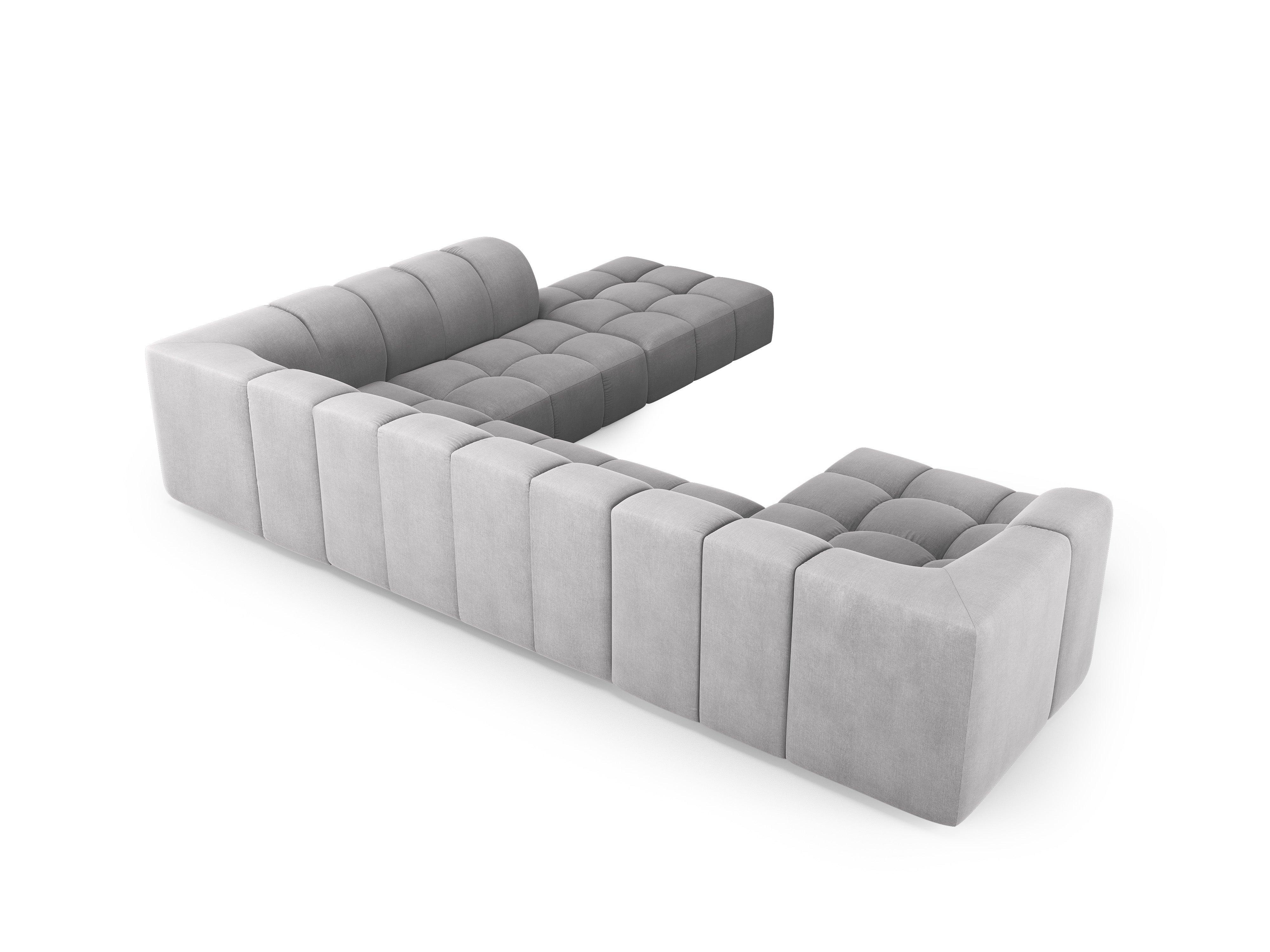 Narożnik panoramiczny prawostronny FRANCESCA jasnoszary szenil Milo Casa Eye on Design