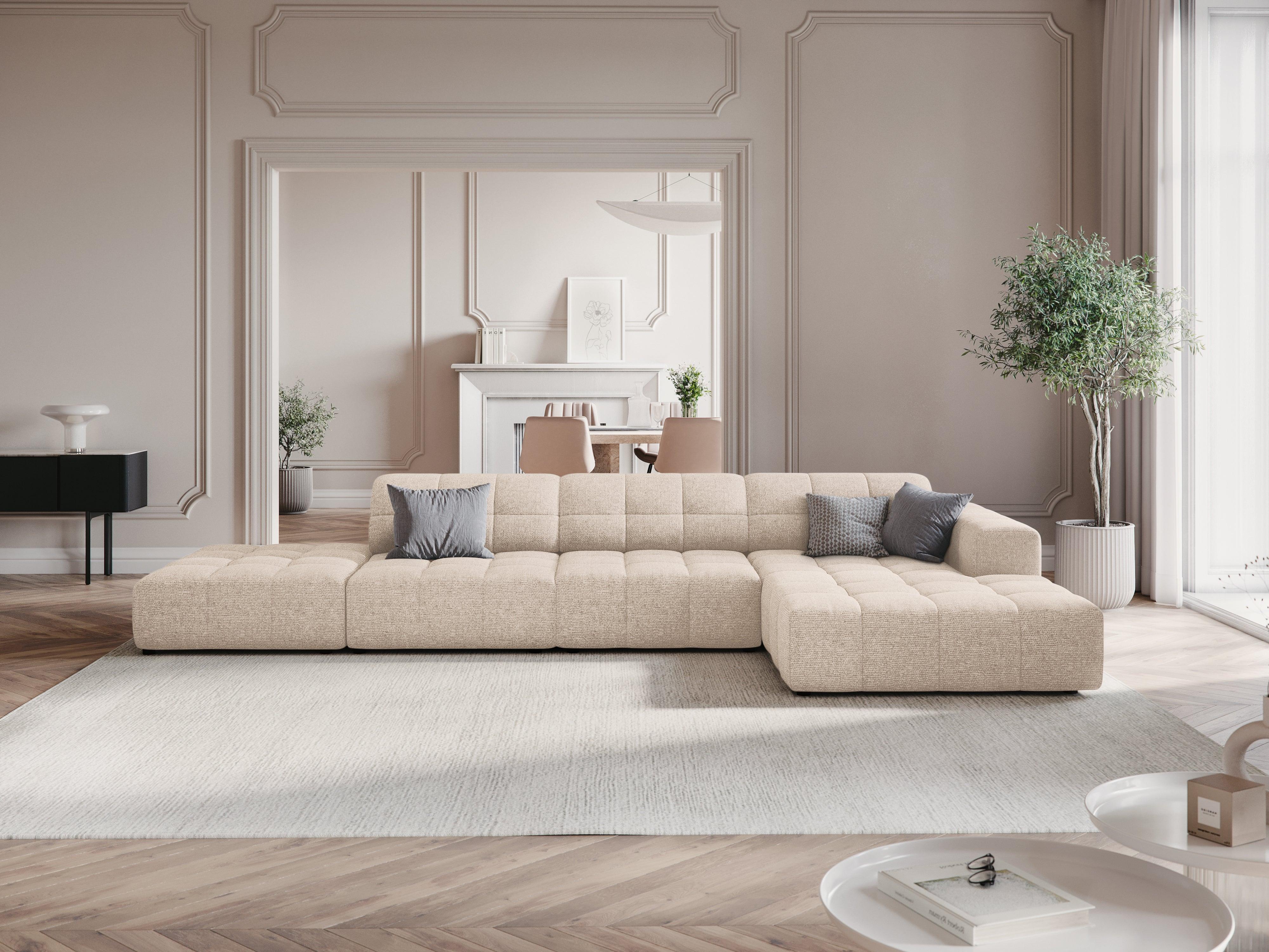 Narożnik prawostronny 5-osobowy CHICAGO beżowy szenil Cosmopolitan Design Eye on Design