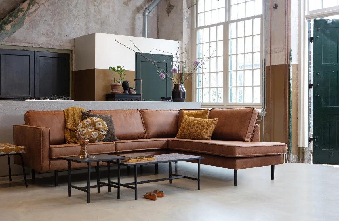 Narożnik prawostronny aksamitny RODEO niebieski Be Pure Eye on Design
