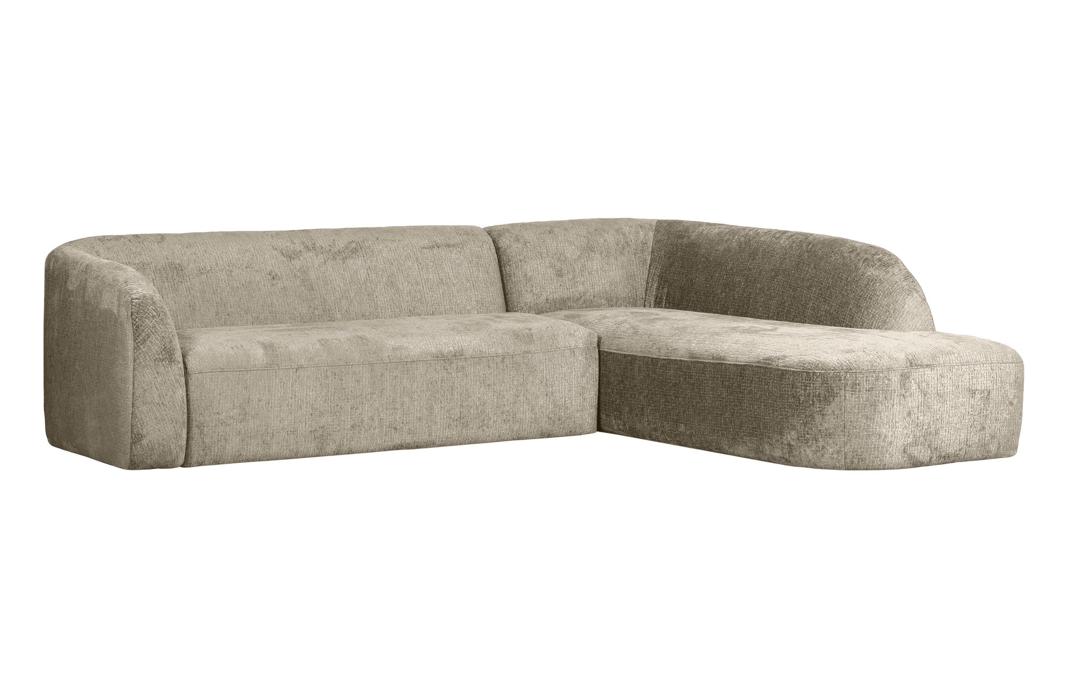 Narożnik prawostronny aksamitny SLOPING beżowy Be Pure Eye on Design