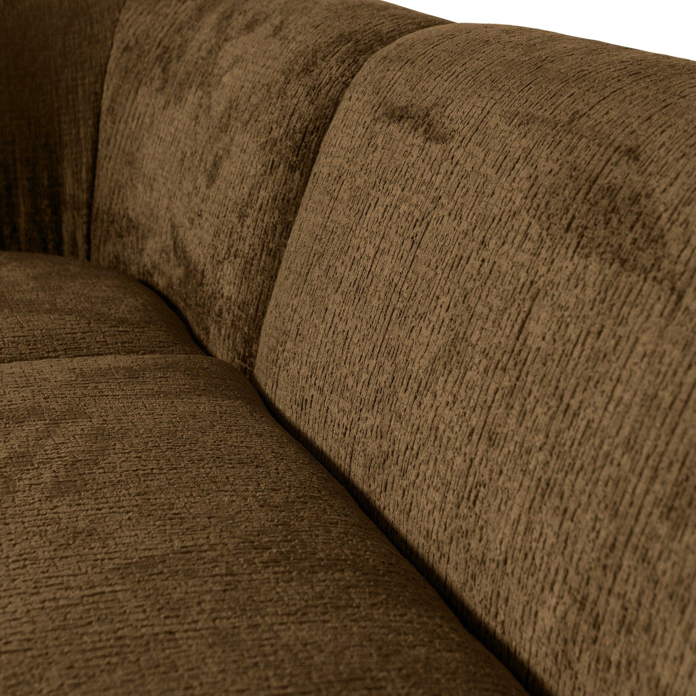 Narożnik prawostronny aksamitny SLOPING brązowy Be Pure Eye on Design