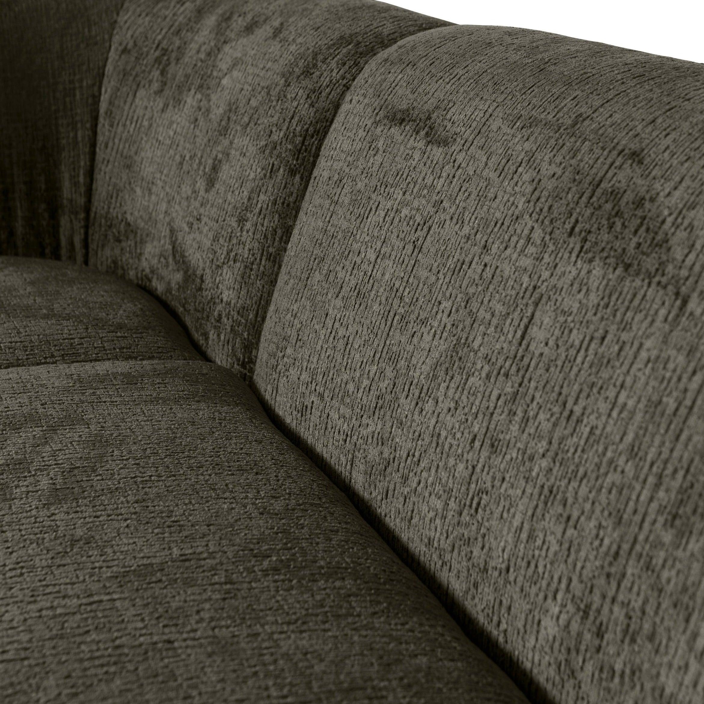 Narożnik prawostronny aksamitny SLOPING szarozielony Be Pure Eye on Design