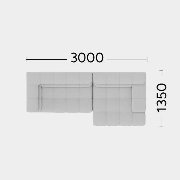 Narożnik prawostronny CHLOE Rosanero 300x135 cm Grupa 0 Eye on Design