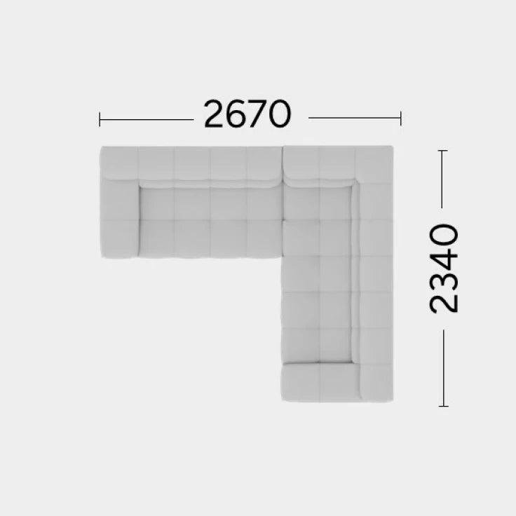 Narożnik prawostronny CHLOE Rosanero 267x234 cm Grupa 0 Eye on Design