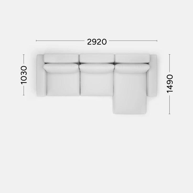 Narożnik prawostronny LENA Rosanero 292x103x149 cm Grupa 0 Eye on Design