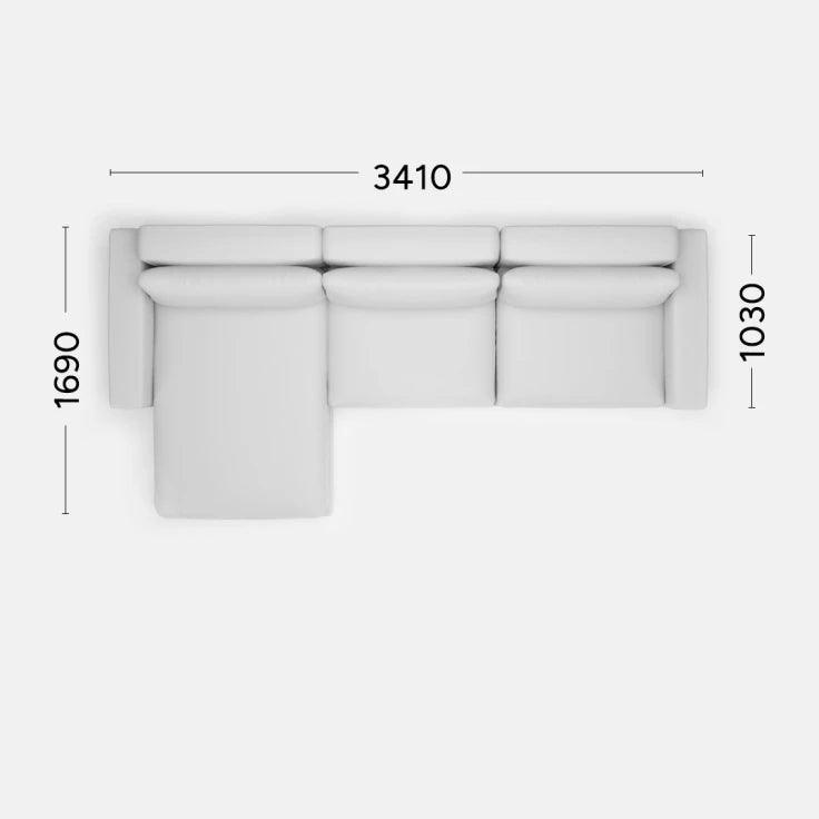 Narożnik prawostronny LENA Rosanero 341x103x169 cm Grupa 0 Eye on Design