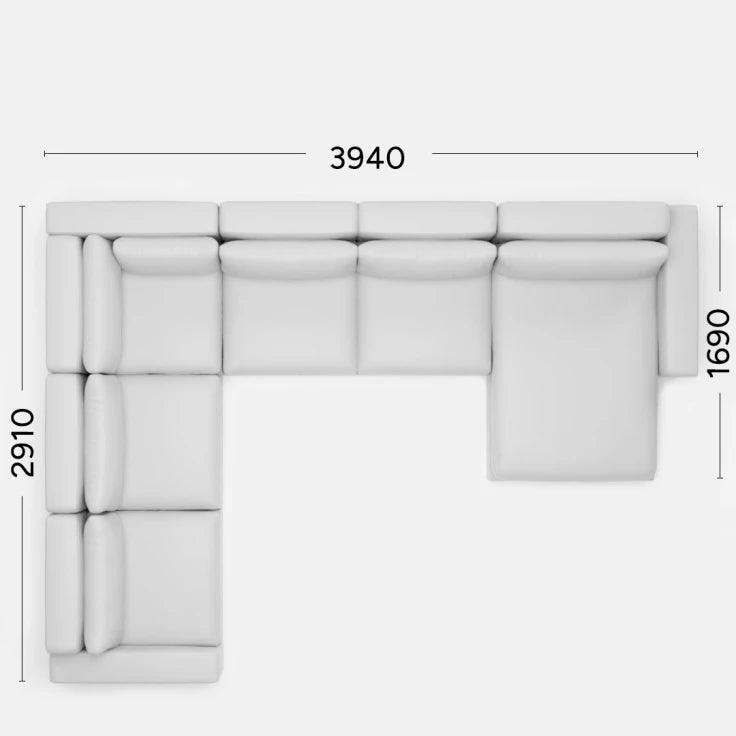 Narożnik prawostronny LENA Rosanero 394x291x169 cm Grupa 0 Eye on Design