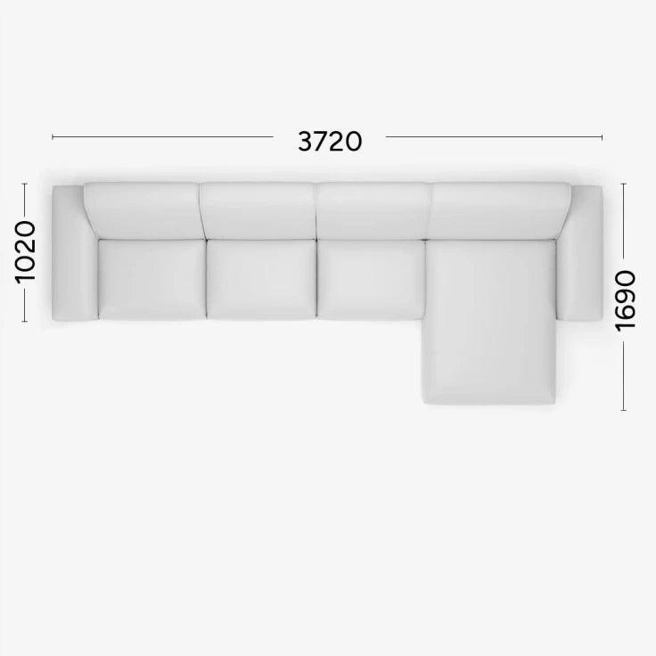 Narożnik prawostronny MOOD Rosanero 372x102x169 cm Grupa 0 Eye on Design