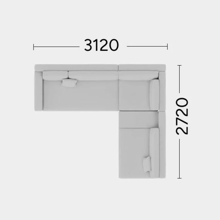 Narożnik prawostronny MYSTIC Rosanero 312x272 cm Grupa 0 Eye on Design