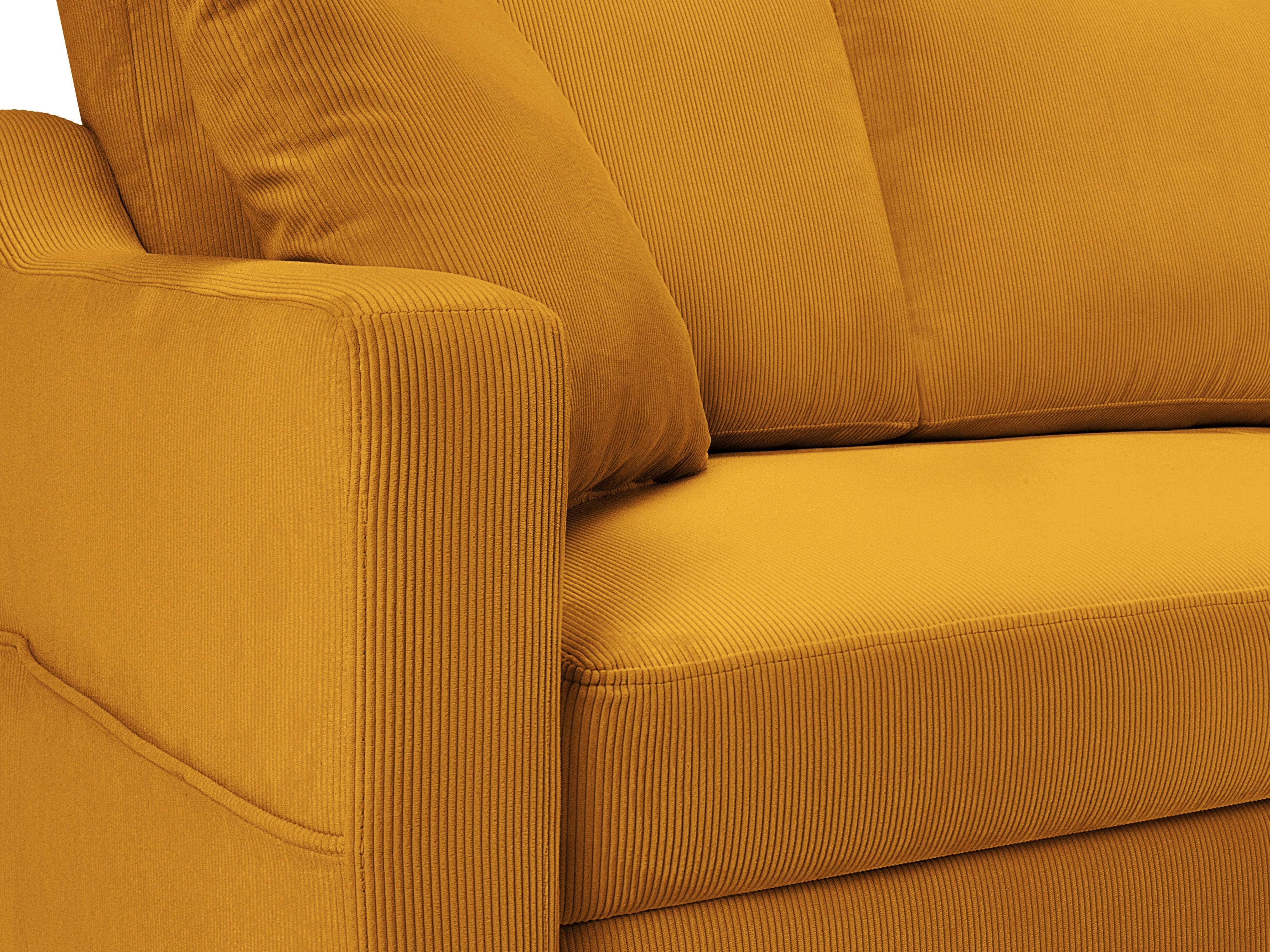 Narożnik prawostronny sztruksowy z funkcją spania ROSE żółty Mazzini Sofas Eye on Design