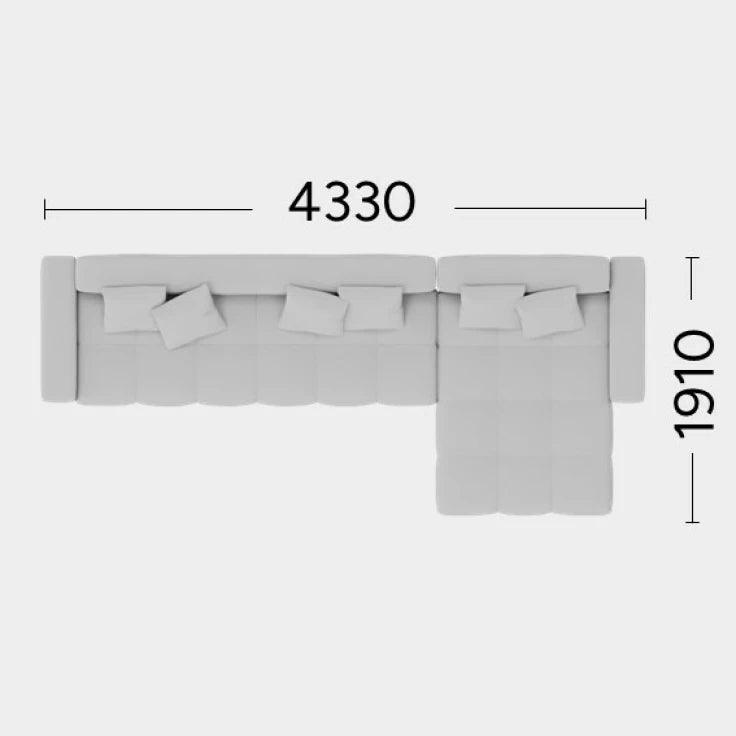 Narożnik prawostronny TUFTI Rosanero 433x191 cm Grupa 0 Eye on Design