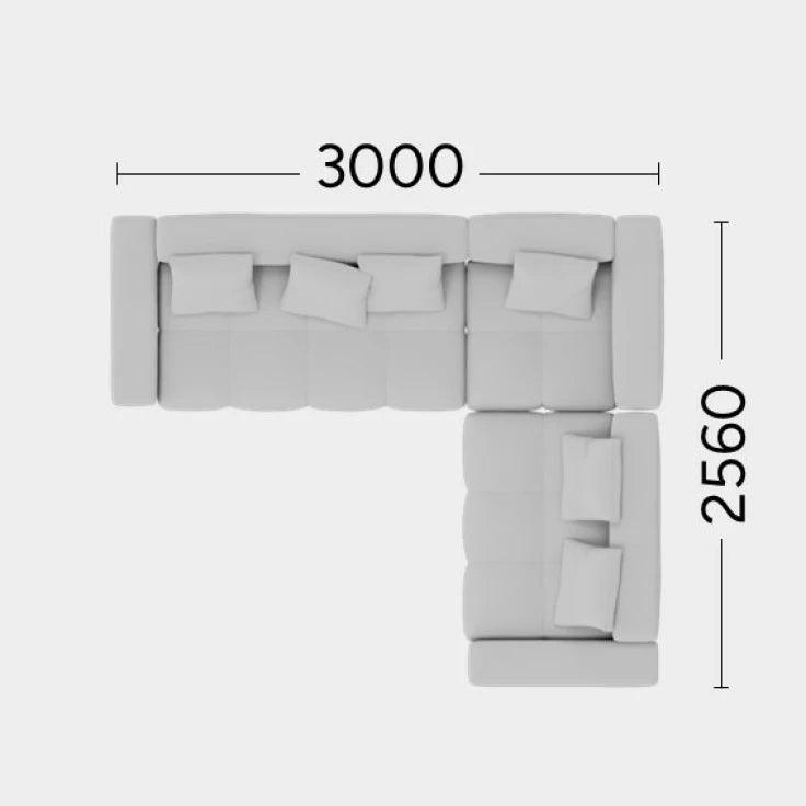 Narożnik prawostronny TUFTI Rosanero 300x256 cm Grupa 0 Eye on Design