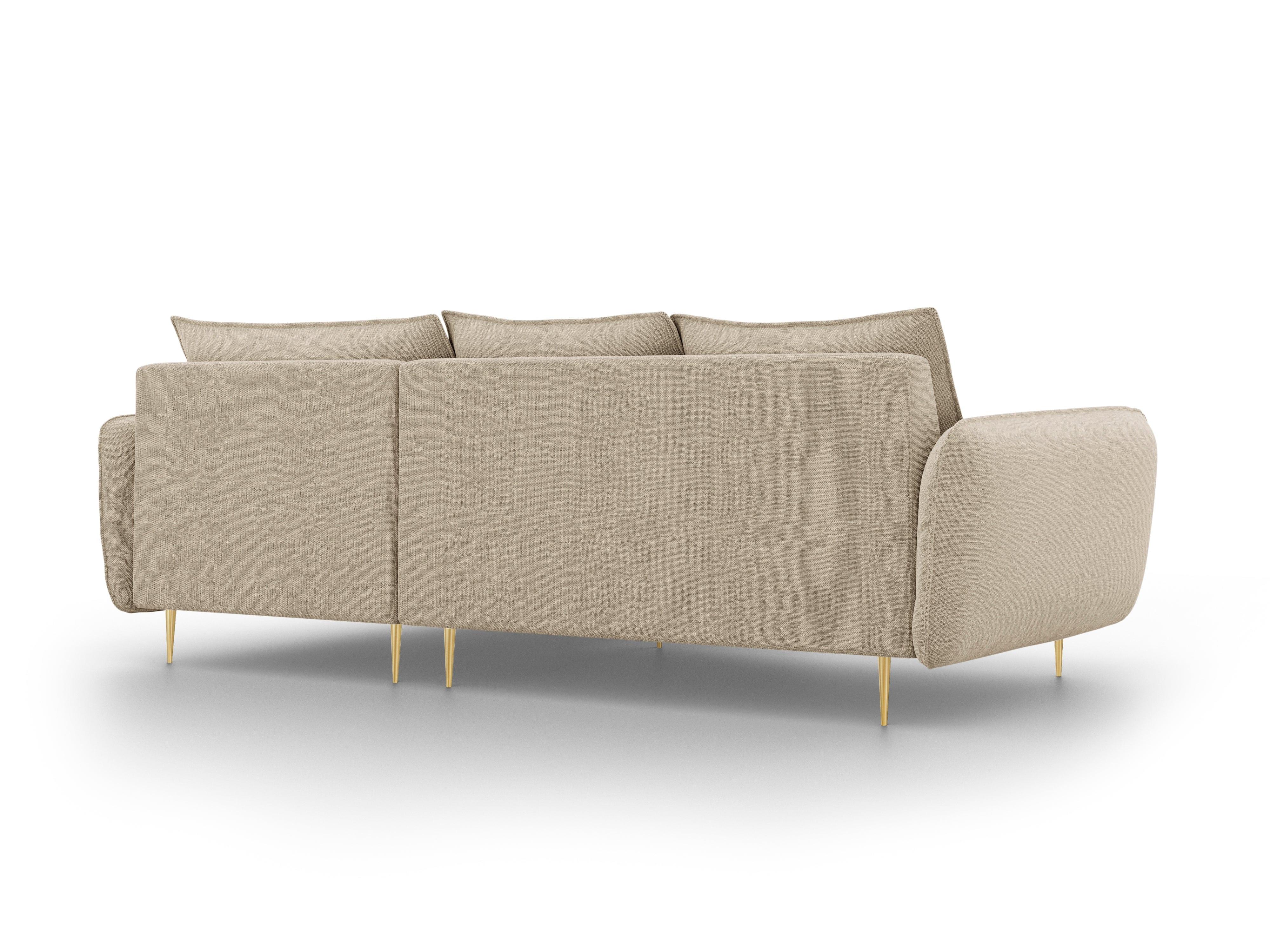 Narożnik prawostronny VIENNA beżowy ze złotą podstawą Cosmopolitan Design Eye on Design