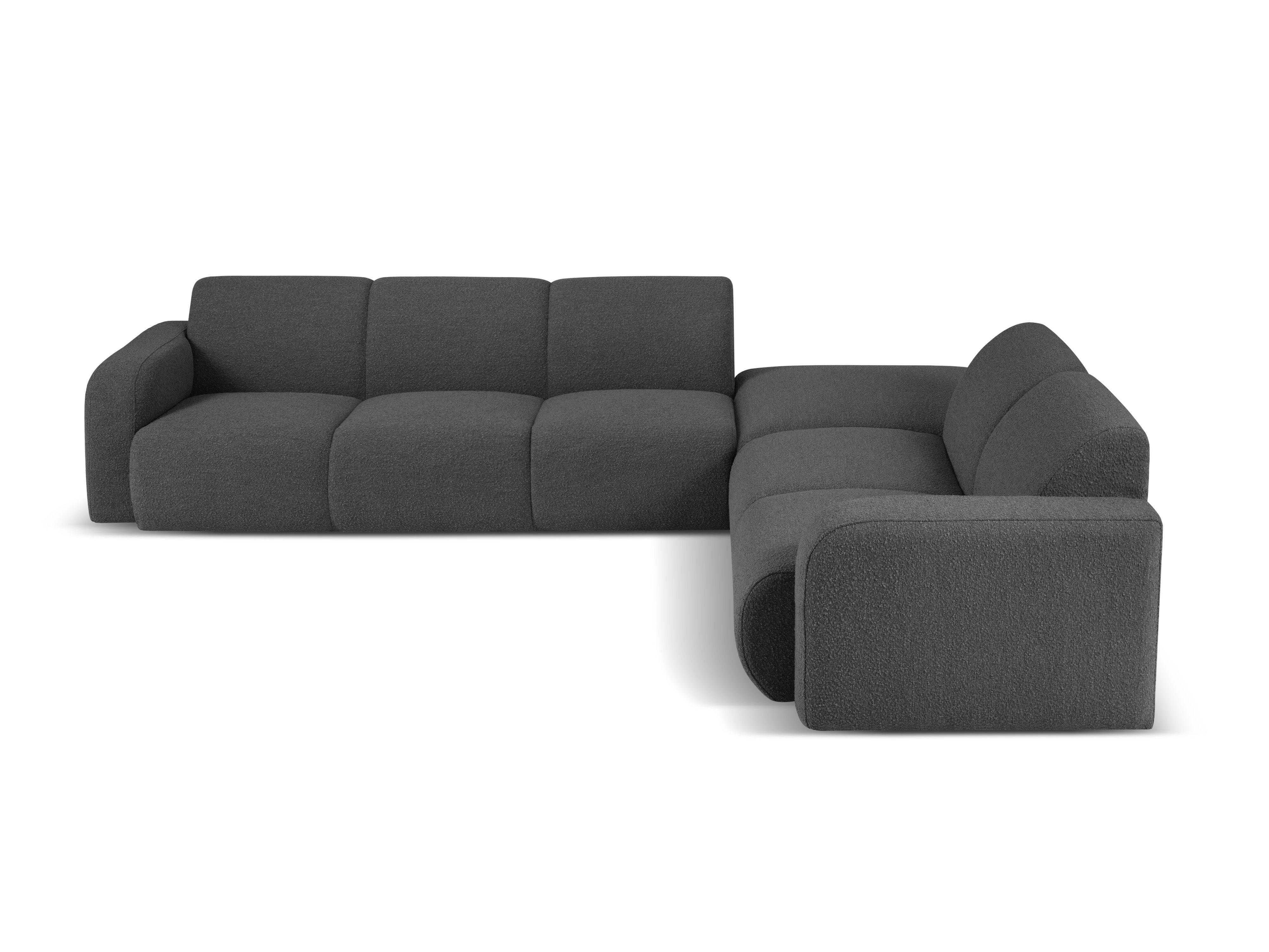 Narożnik prawostronny w tkaninie boucle 6-osobowy LOLA ciemnoszary Windsor & Co Eye on Design