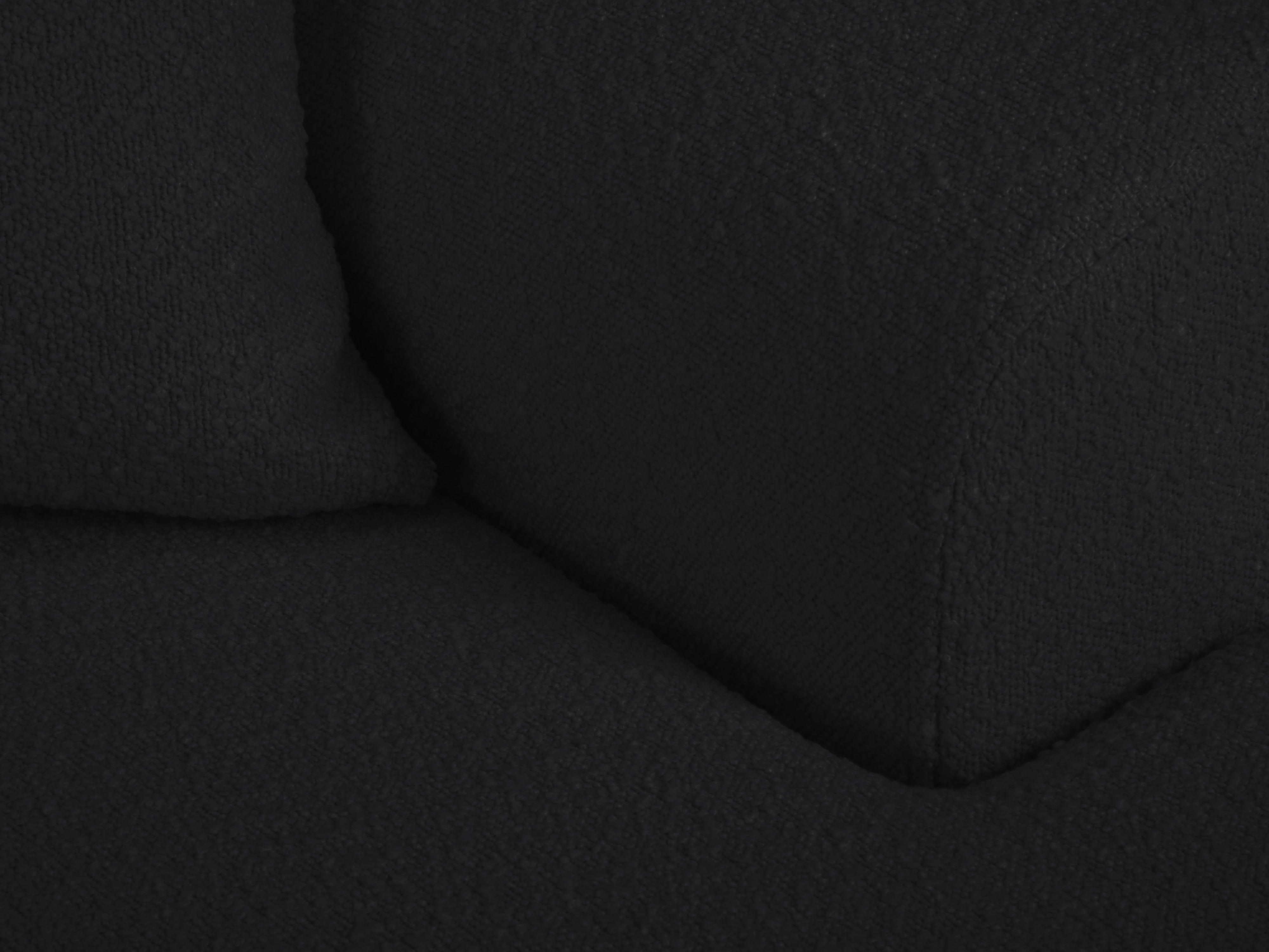 Narożnik prawostronny z funkcją spania KYOTO czarny bouclé z czarną podstawą Cosmopolitan Design Eye on Design