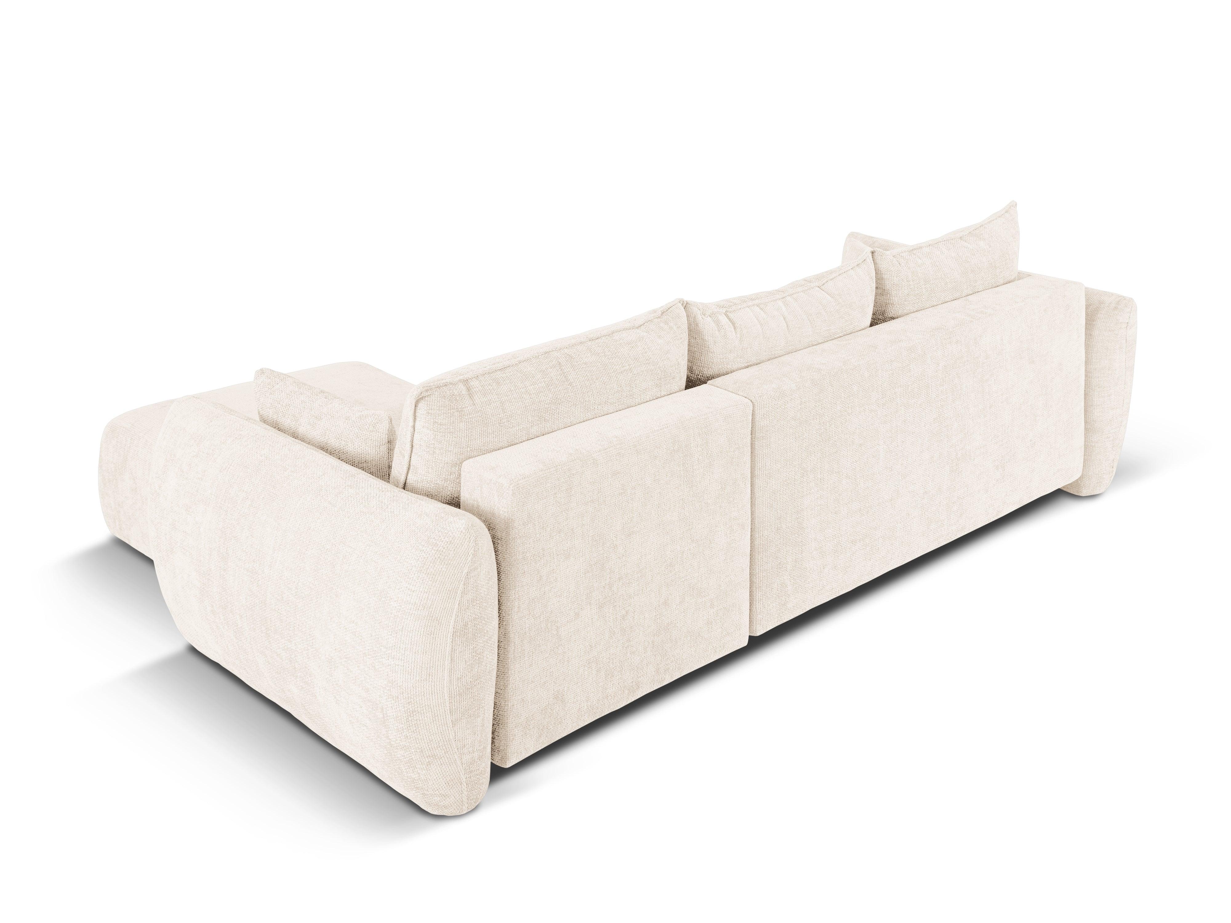 Narożnik prawostronny z funkcją spania MATERA jasnobeżowy szenil Cosmopolitan Design Eye on Design