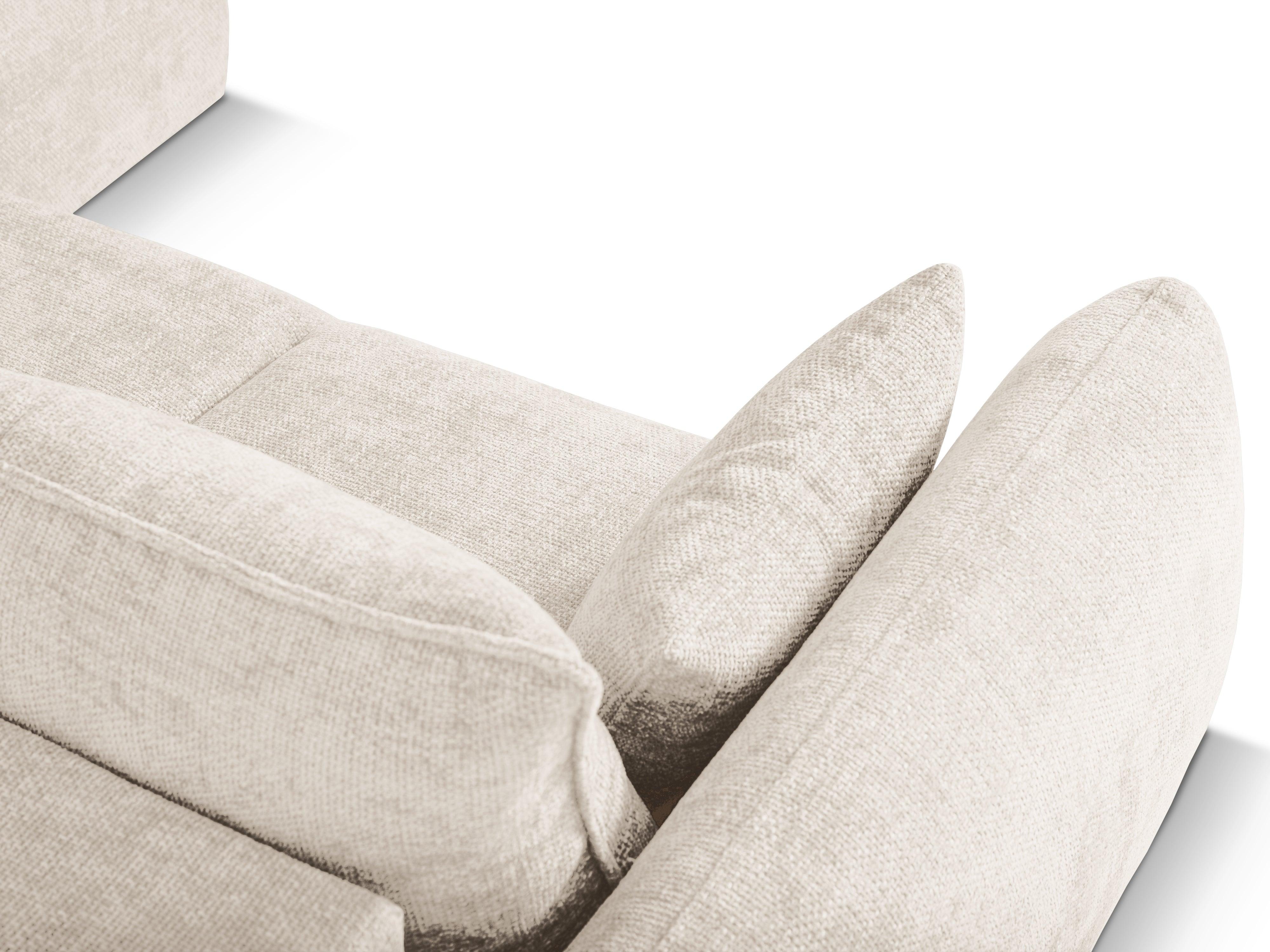 Narożnik prawostronny z funkcją spania MATERA jasnobeżowy szenil Cosmopolitan Design Eye on Design