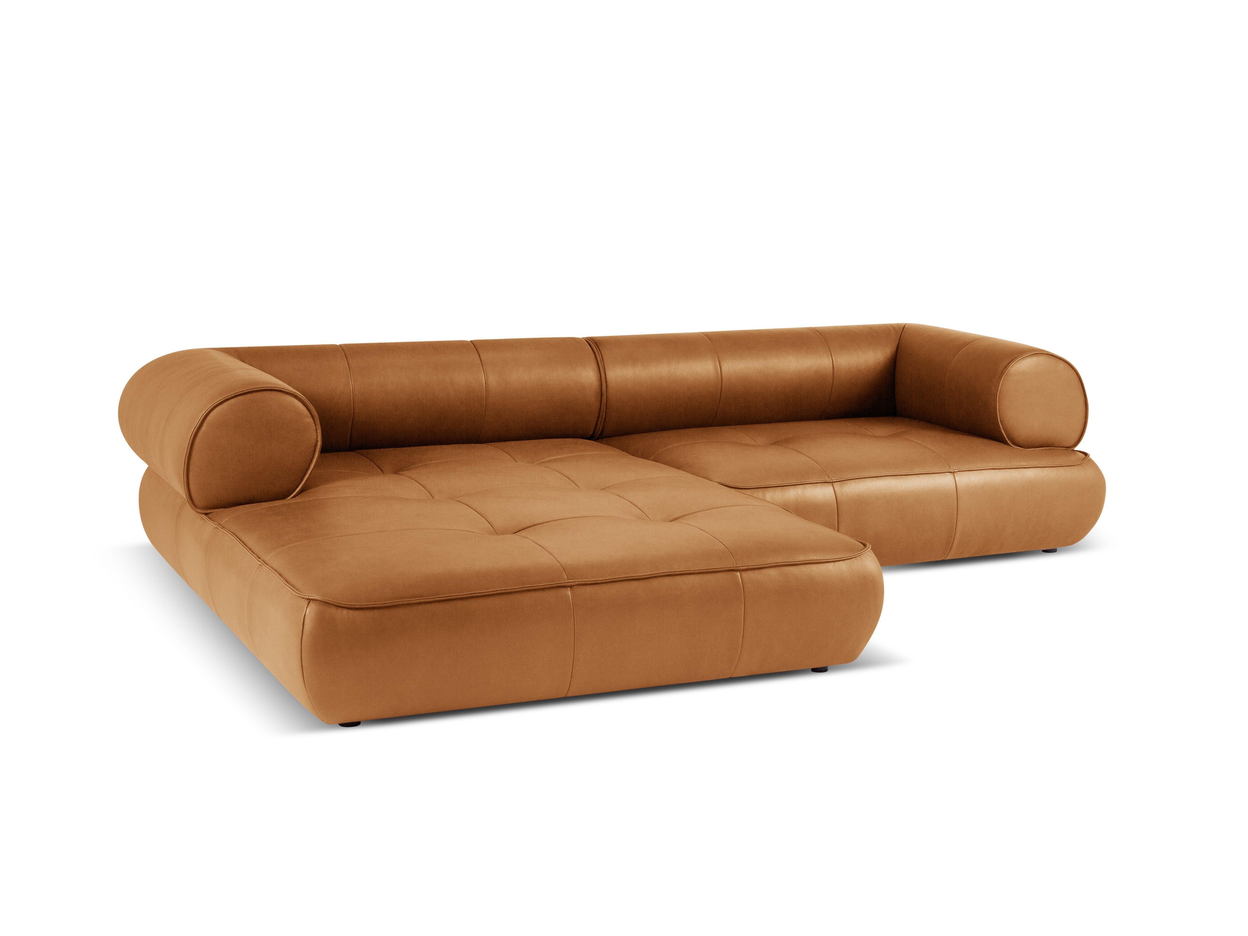 Narożnik skórzany lewostronny LILY koniakowy Maison Heritage Eye on Design