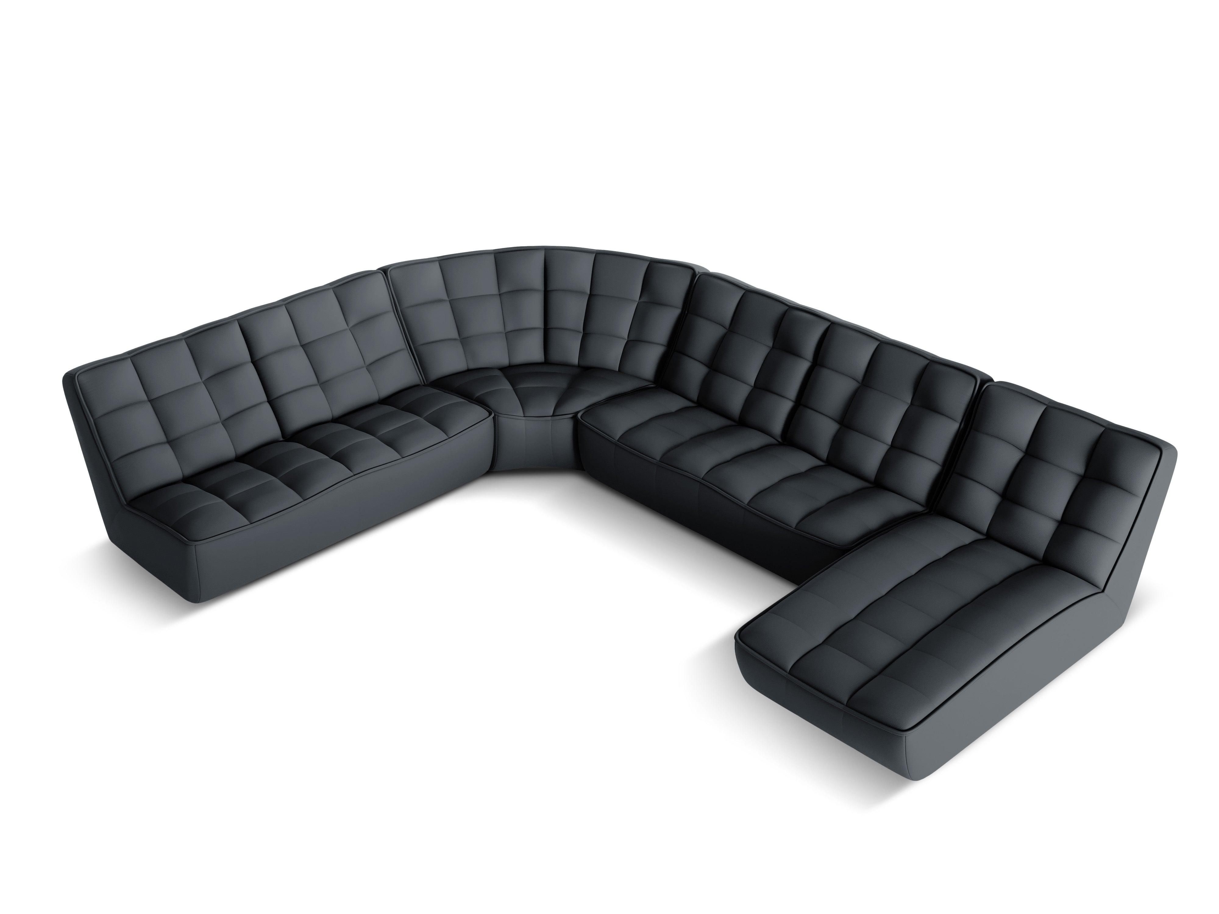 Narożnik skórzany panoramiczny lewostronny MONI grafitowy Maison Heritage Eye on Design