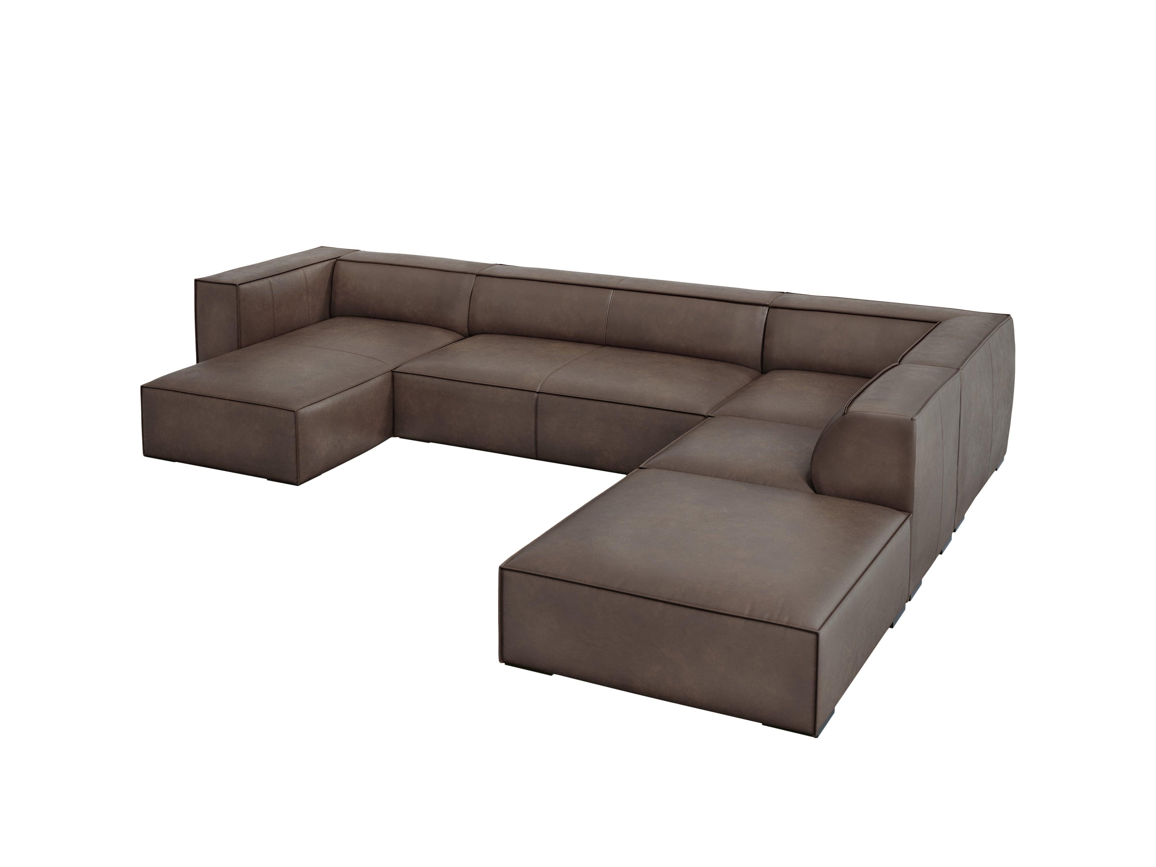 Narożnik skórzany panoramiczny prawostronny MADAME oliwkowy brąz Windsor & Co Eye on Design