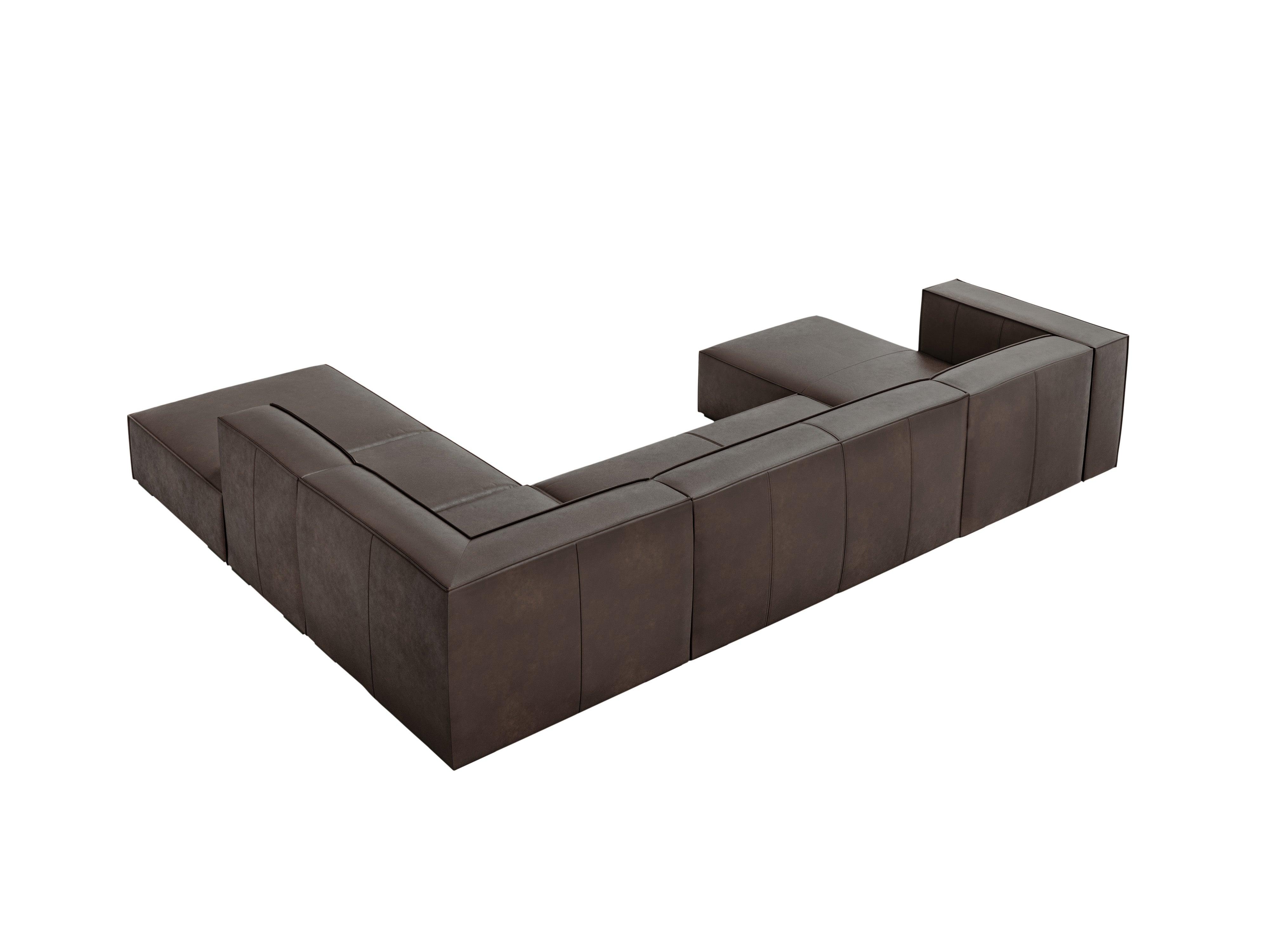 Narożnik skórzany panoramiczny prawostronny MADAME oliwkowy brąz Windsor & Co Eye on Design