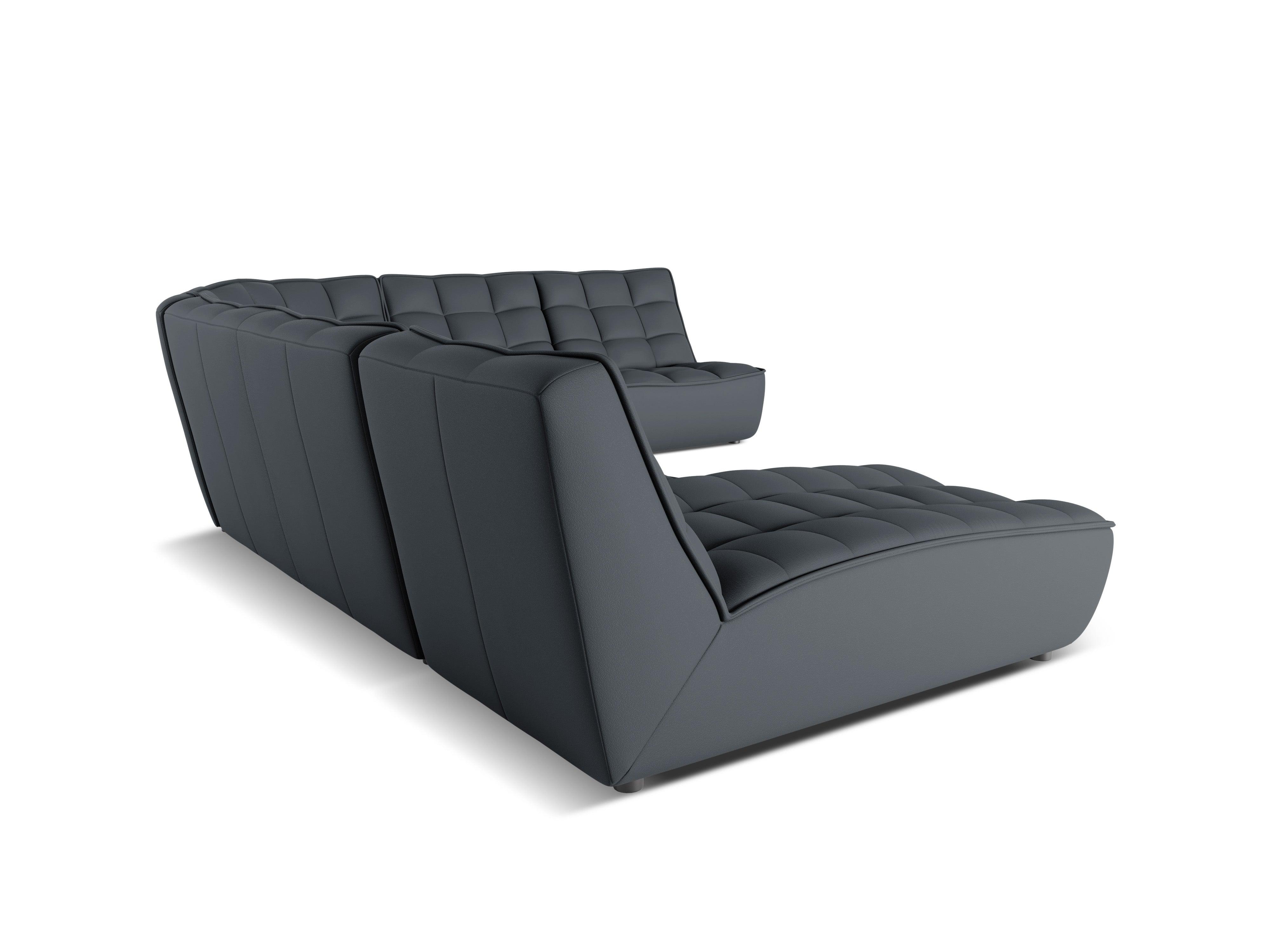 Narożnik skórzany panoramiczny prawostronny MONI grafitowy Maison Heritage Eye on Design