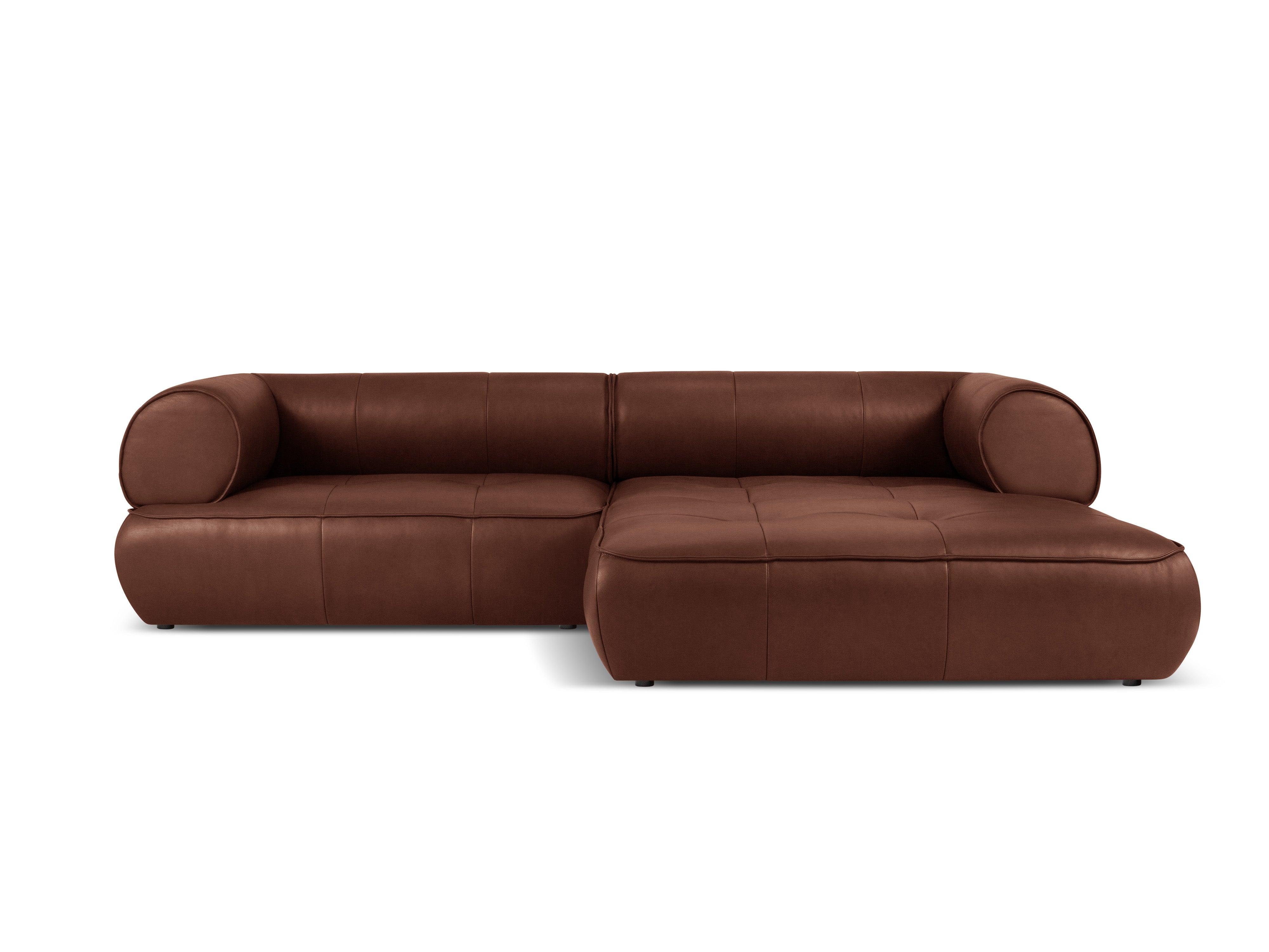 Narożnik skórzany prawostronny LILY brązowy Maison Heritage Eye on Design