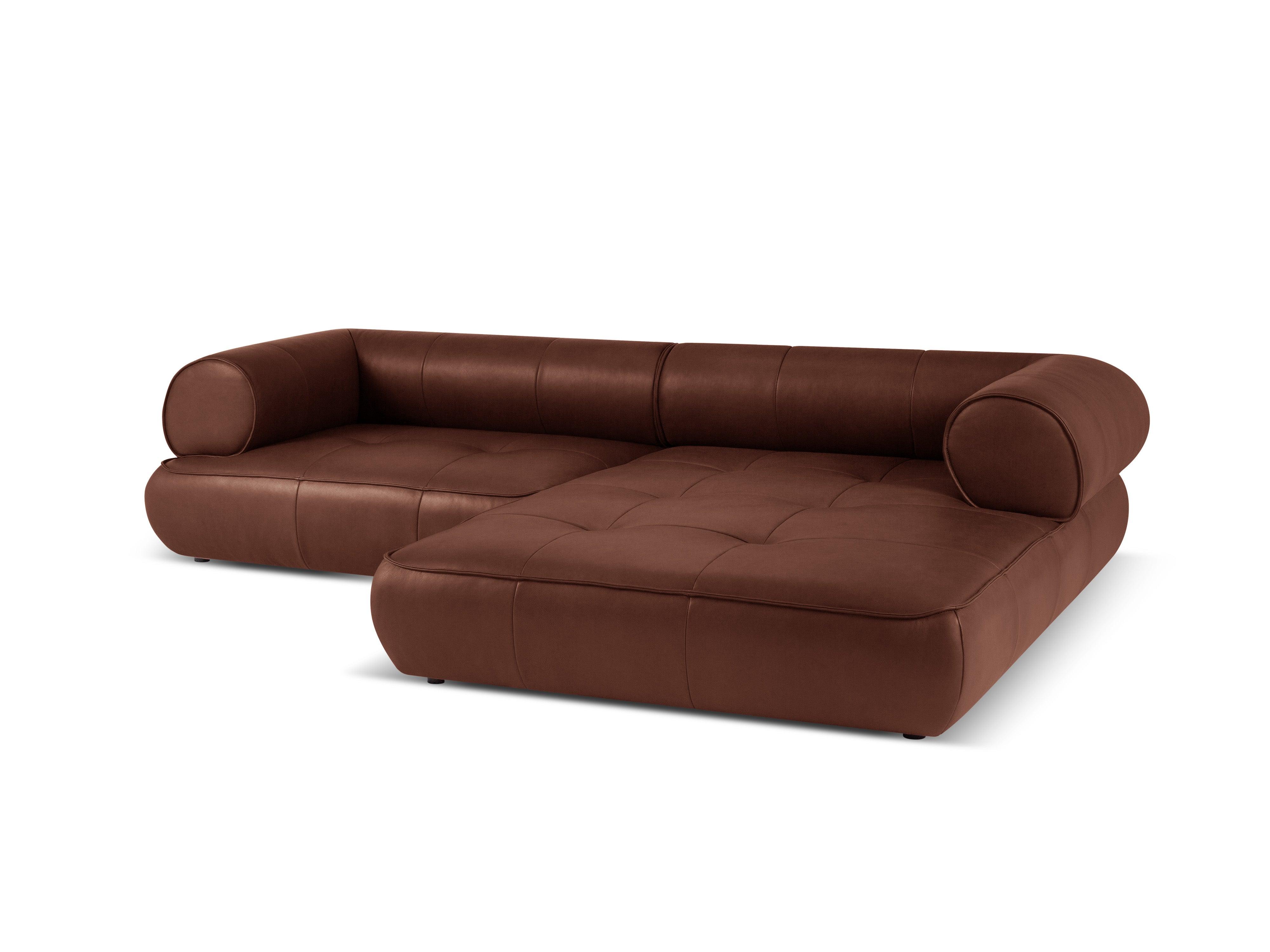 Narożnik skórzany prawostronny LILY brązowy Maison Heritage Eye on Design