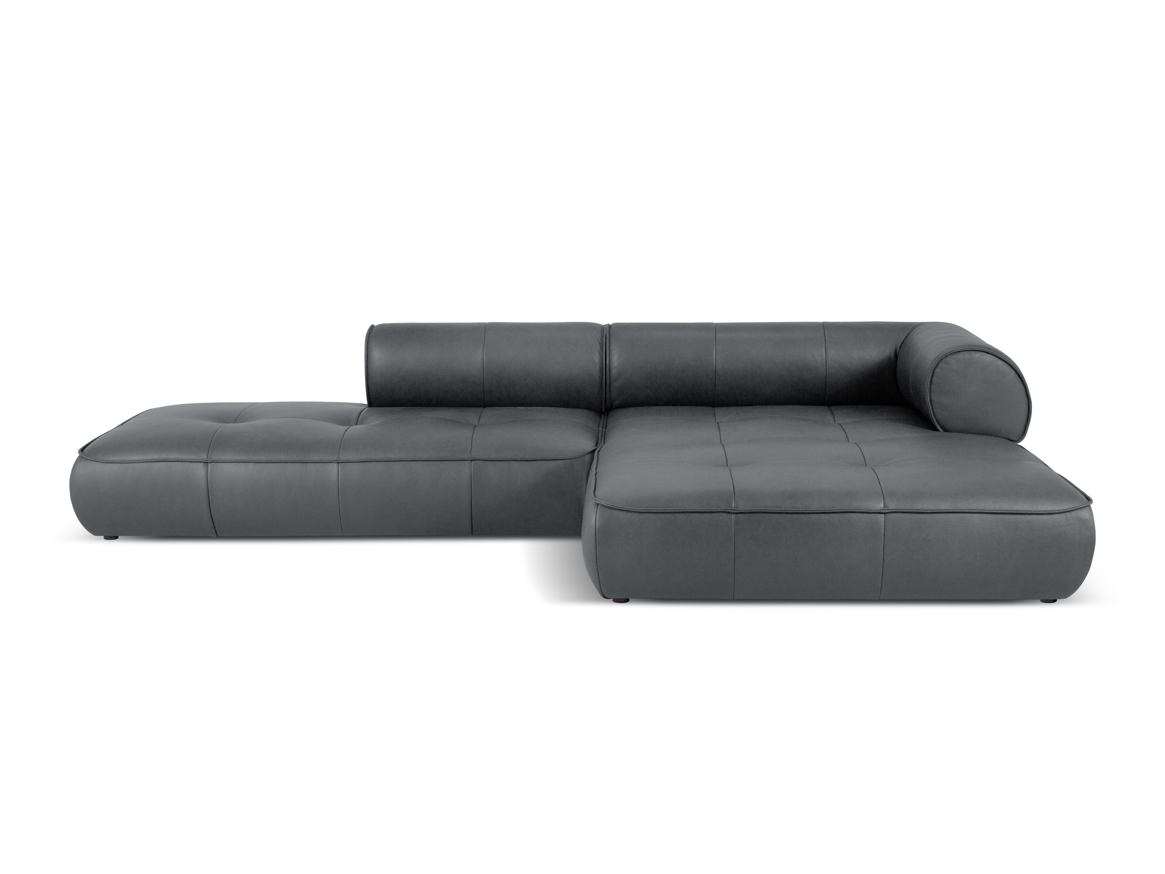 Narożnik skórzany prawostronny otwarty LILY grafitowy Maison Heritage Eye on Design