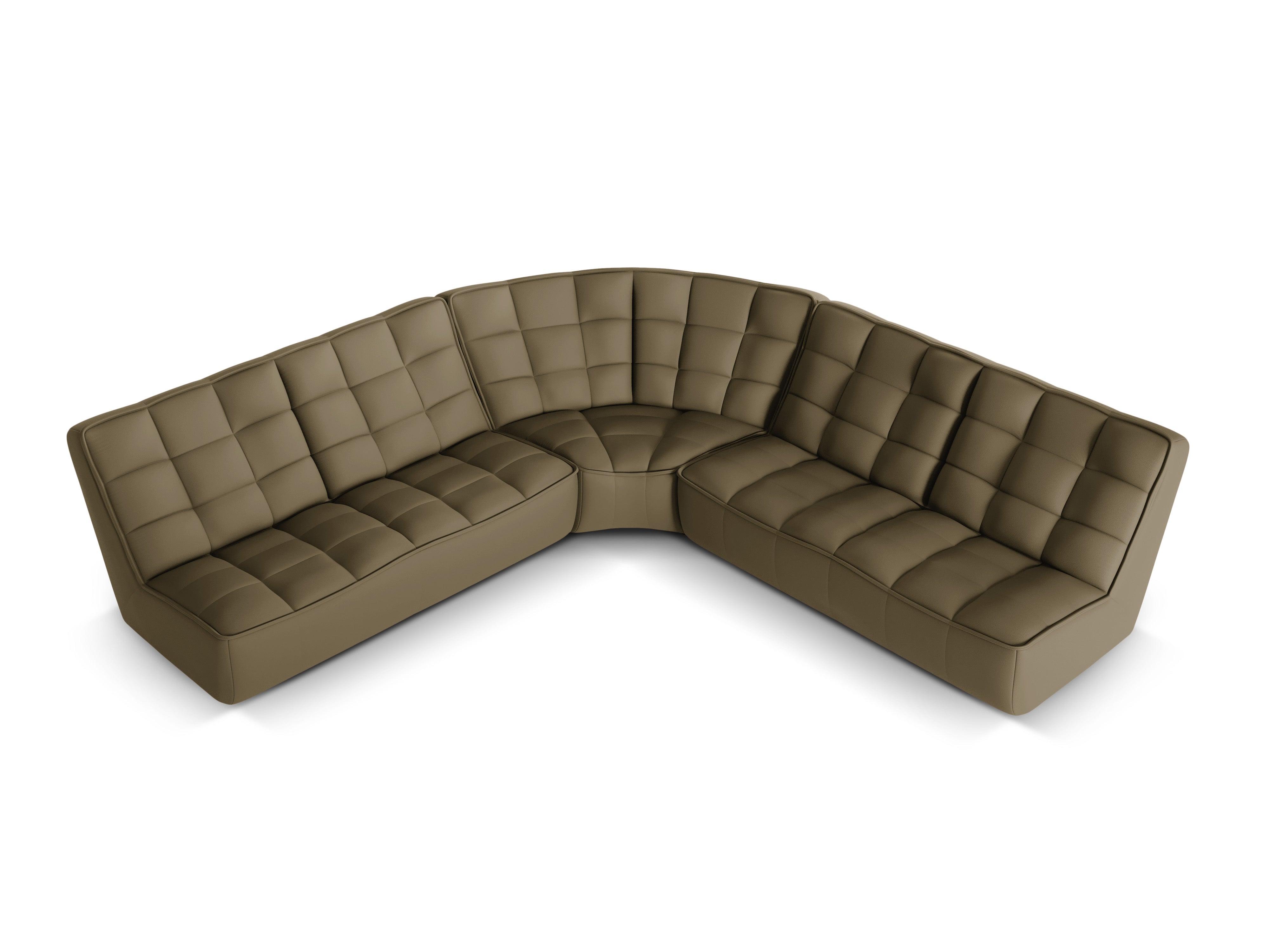 Narożnik skórzany symetryczny MONI oliwkowy Maison Heritage Eye on Design