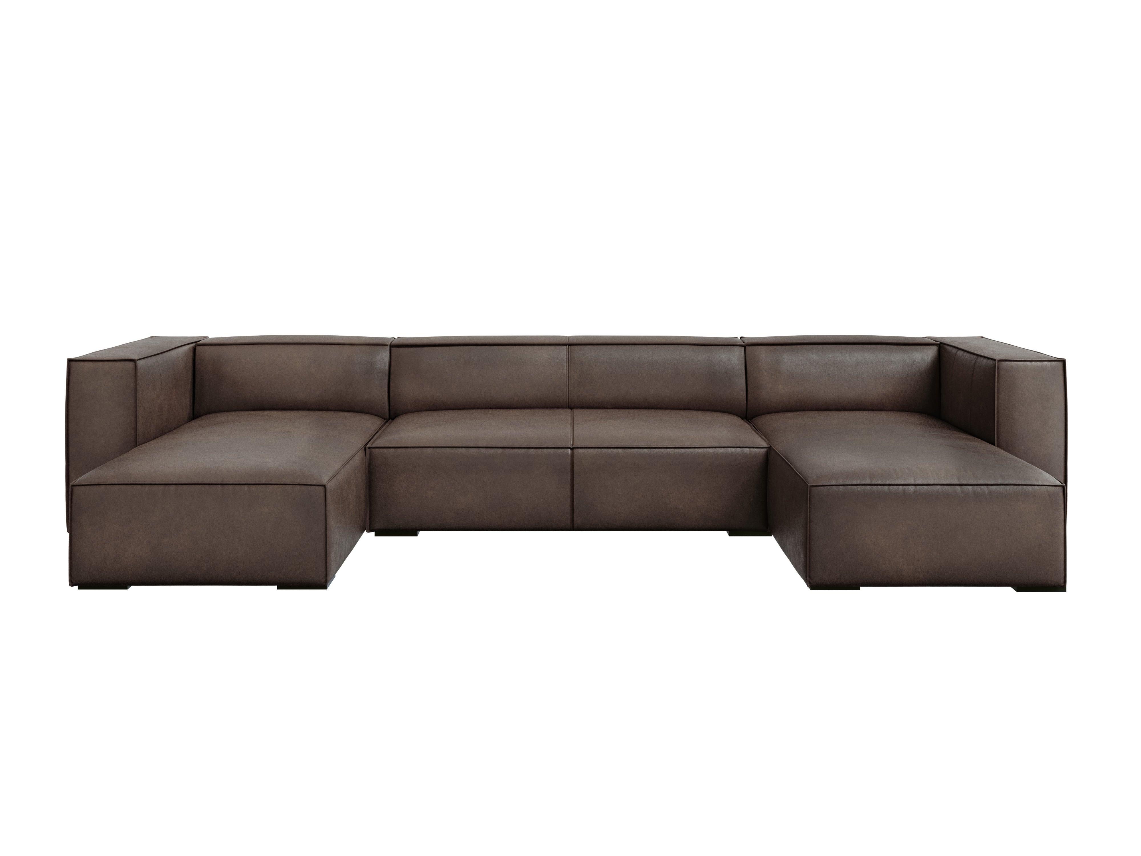 Narożnik skórzany w kształałcie litery U MADAME oliwkowy brąz Windsor & Co Eye on Design