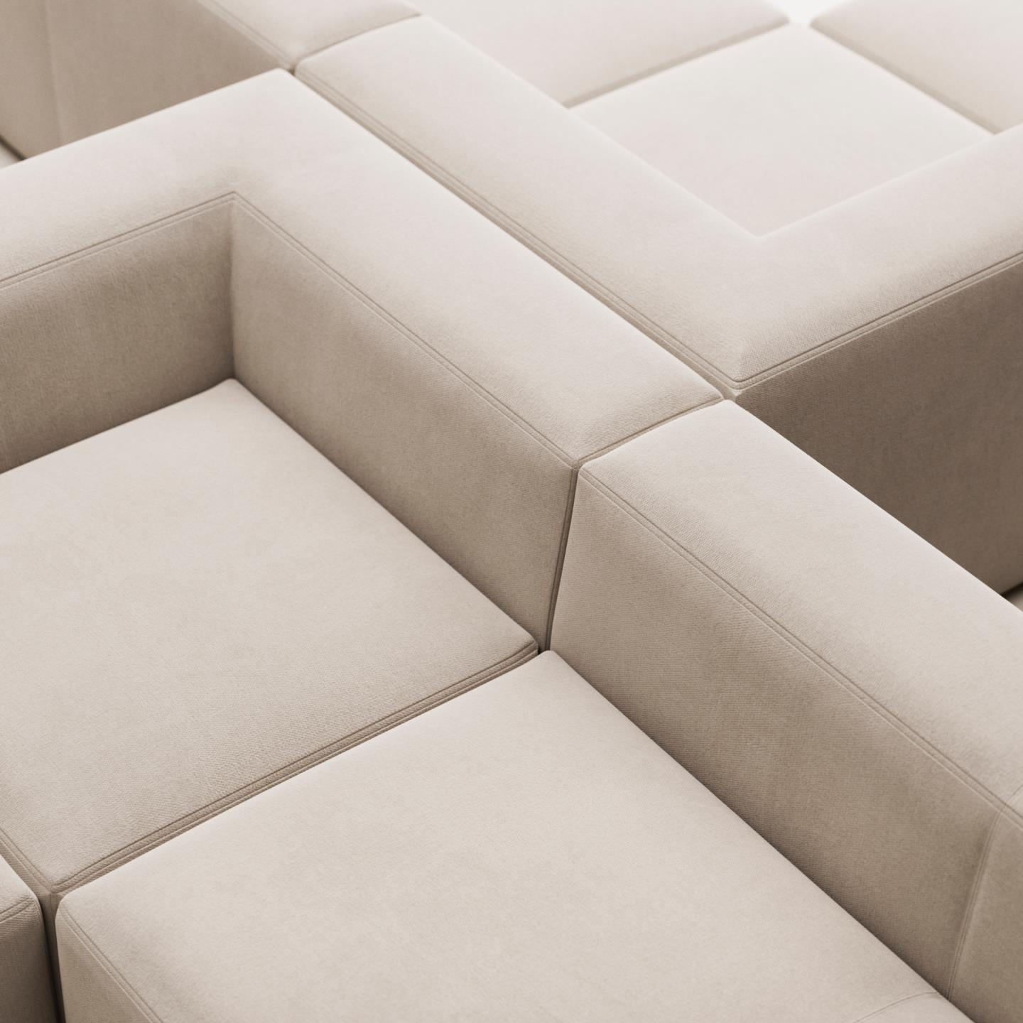 Narożnik symetryczny 4-osobowy BLOK beżowy szenil La Forma Eye on Design