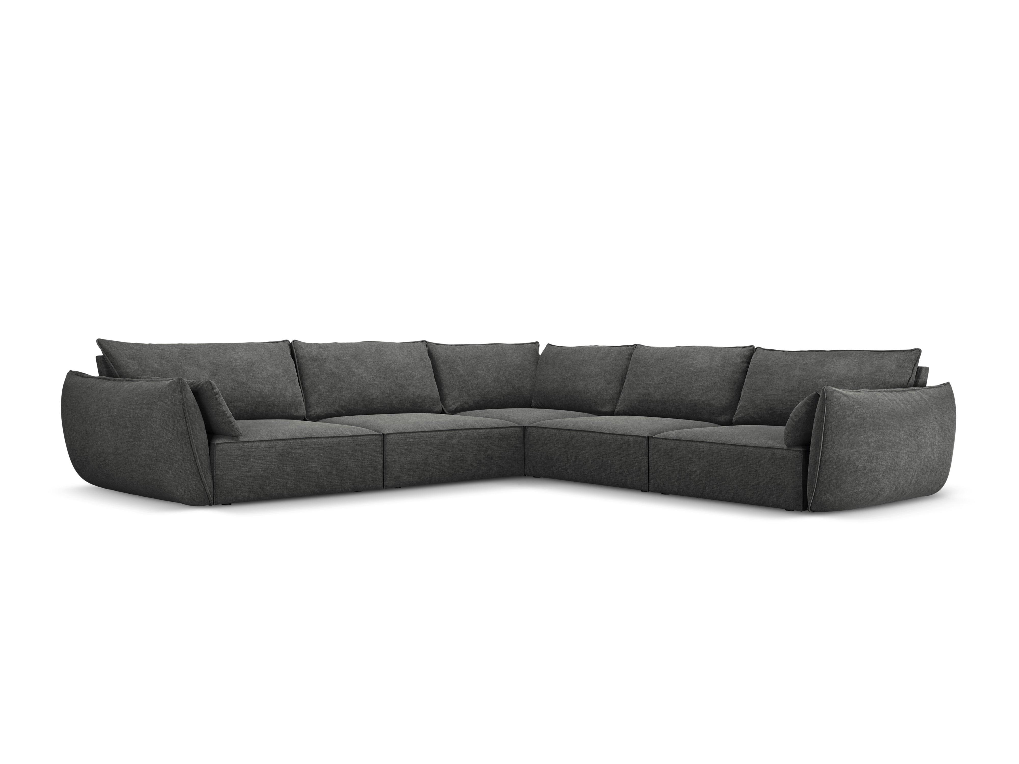 Narożnik symetryczny w tkaninie szenilowej VANDA ciemnoszary Mazzini Sofas Eye on Design